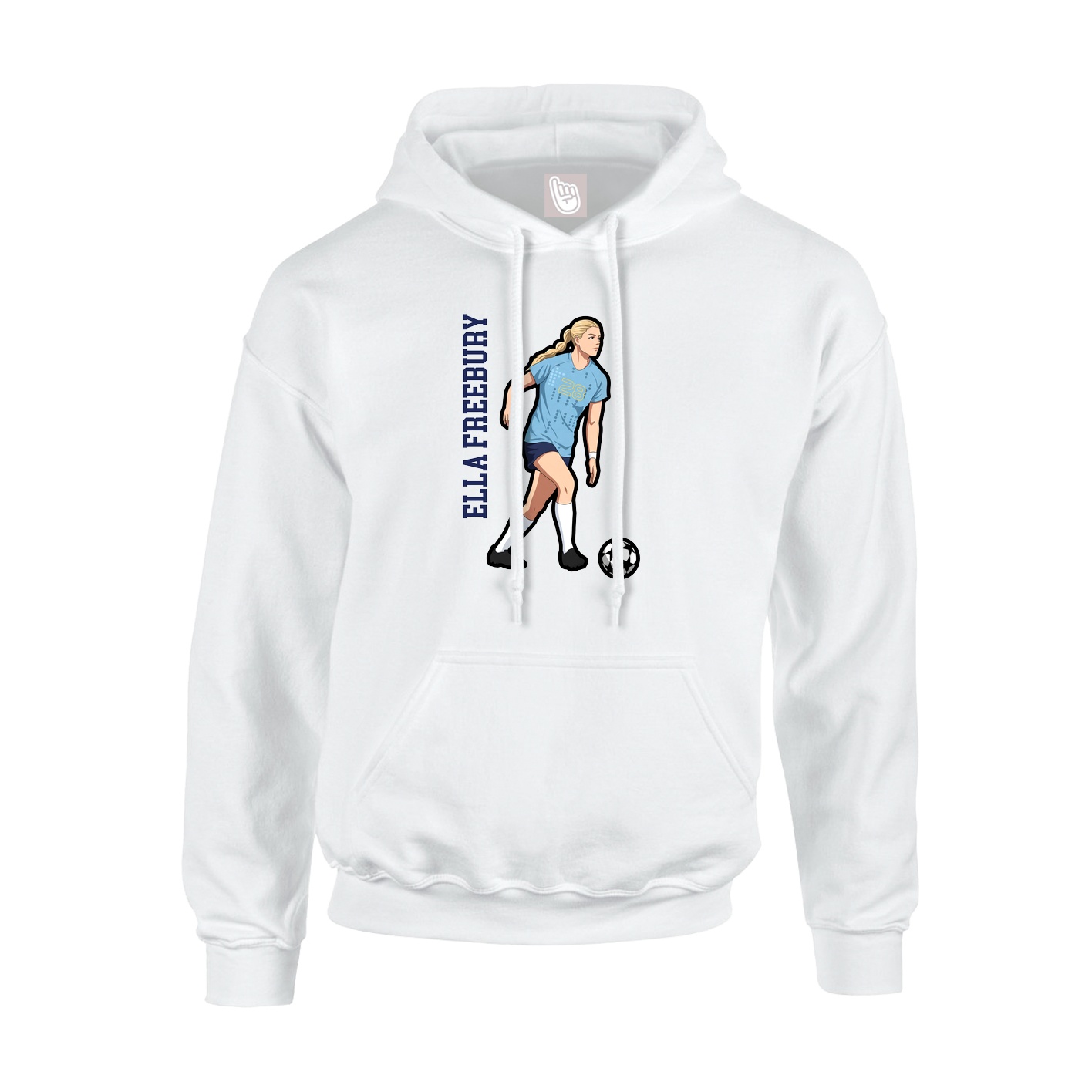 Youth Hoodie — Name Vertical in White