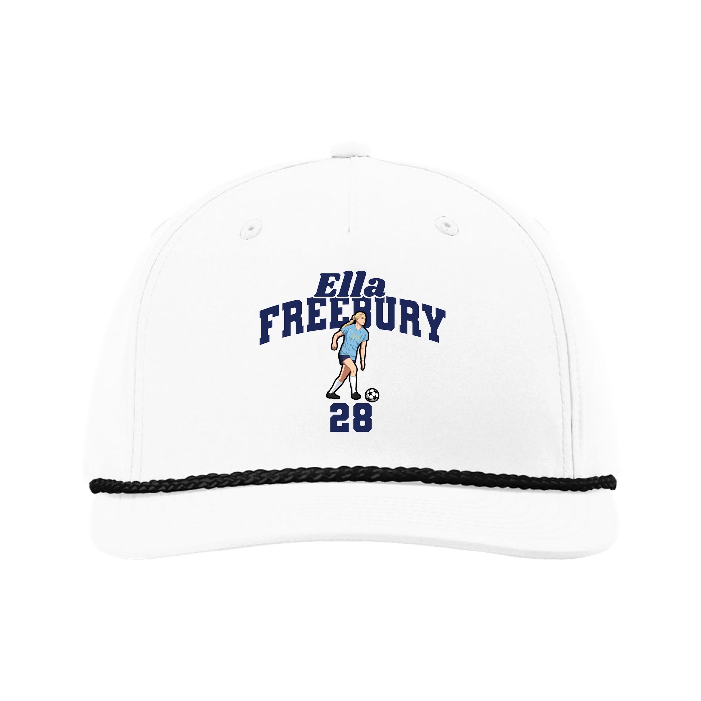 Five-Panel Classic Rope Cap — Signature Arch in White