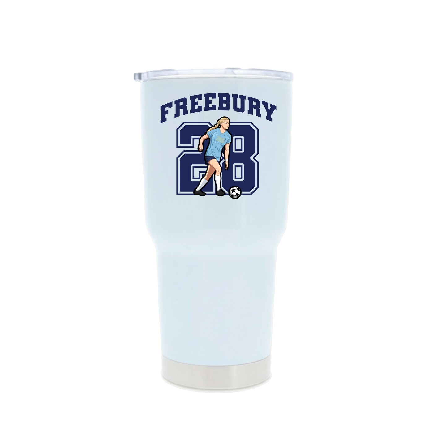30oz Stainless Steel Tumbler — Number in White