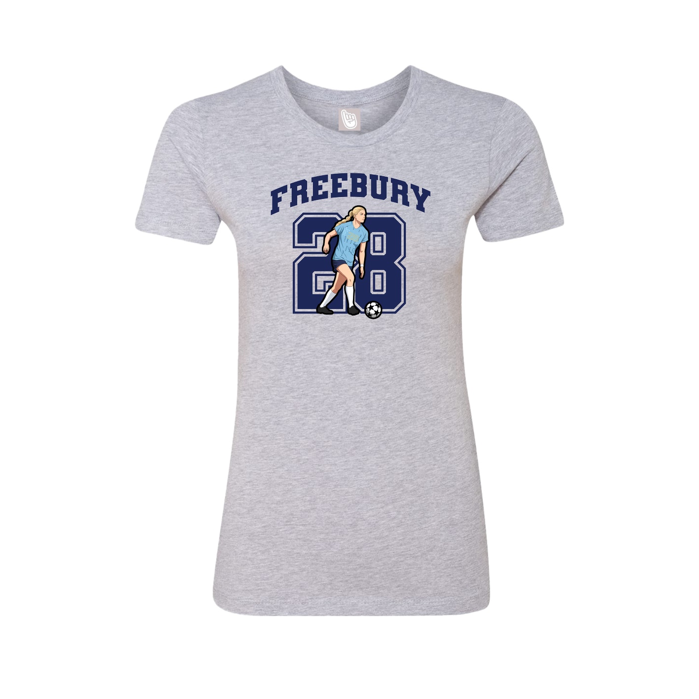 Fitted Women's Tee — Number in Grey