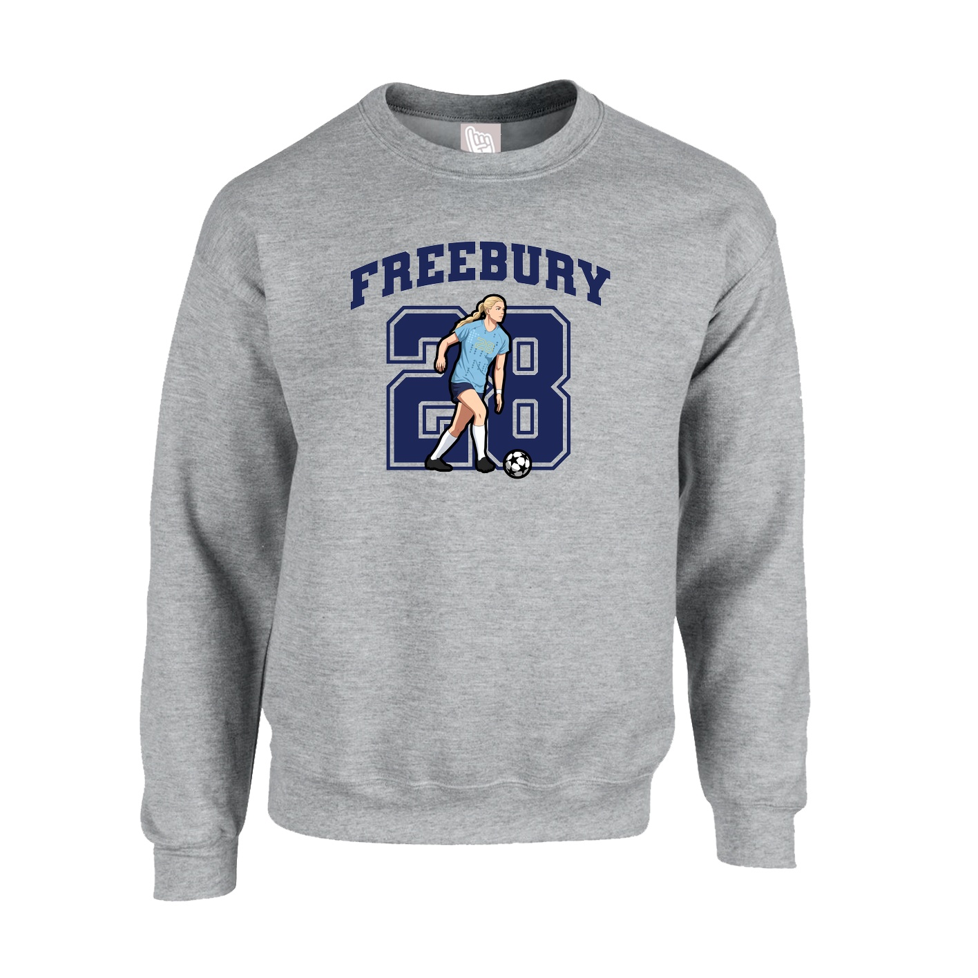 Fleece Crew — Number in Grey