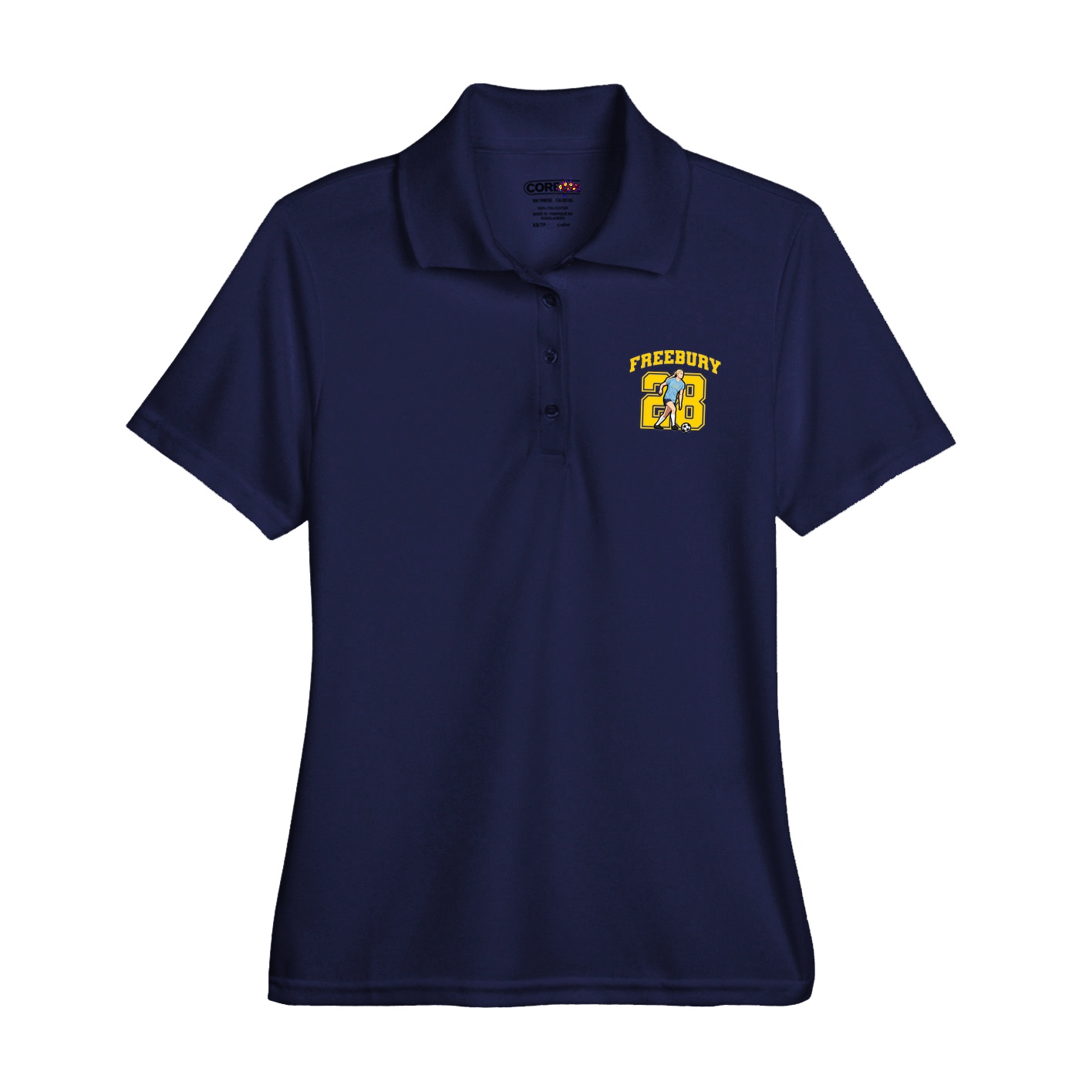 Womens Performance Polo — Number in Navy