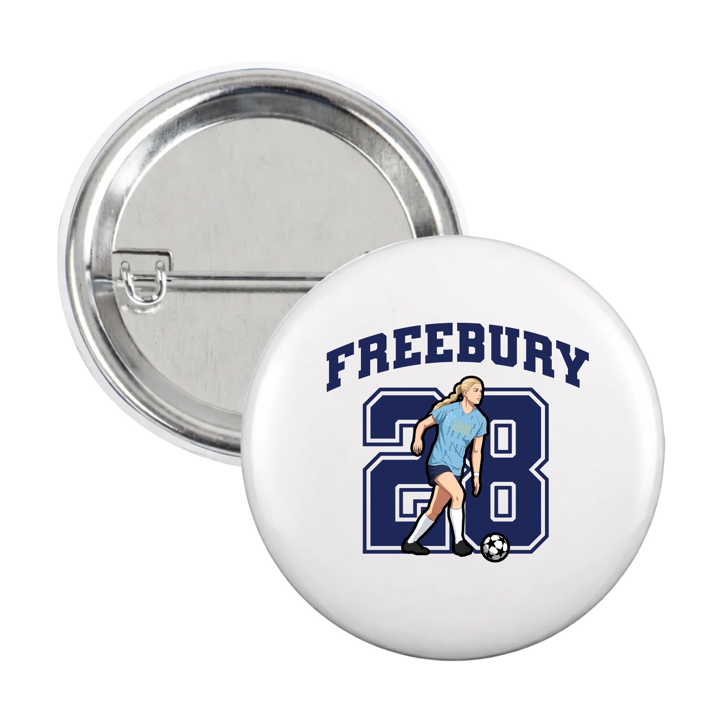 Game Day Button — Number in White