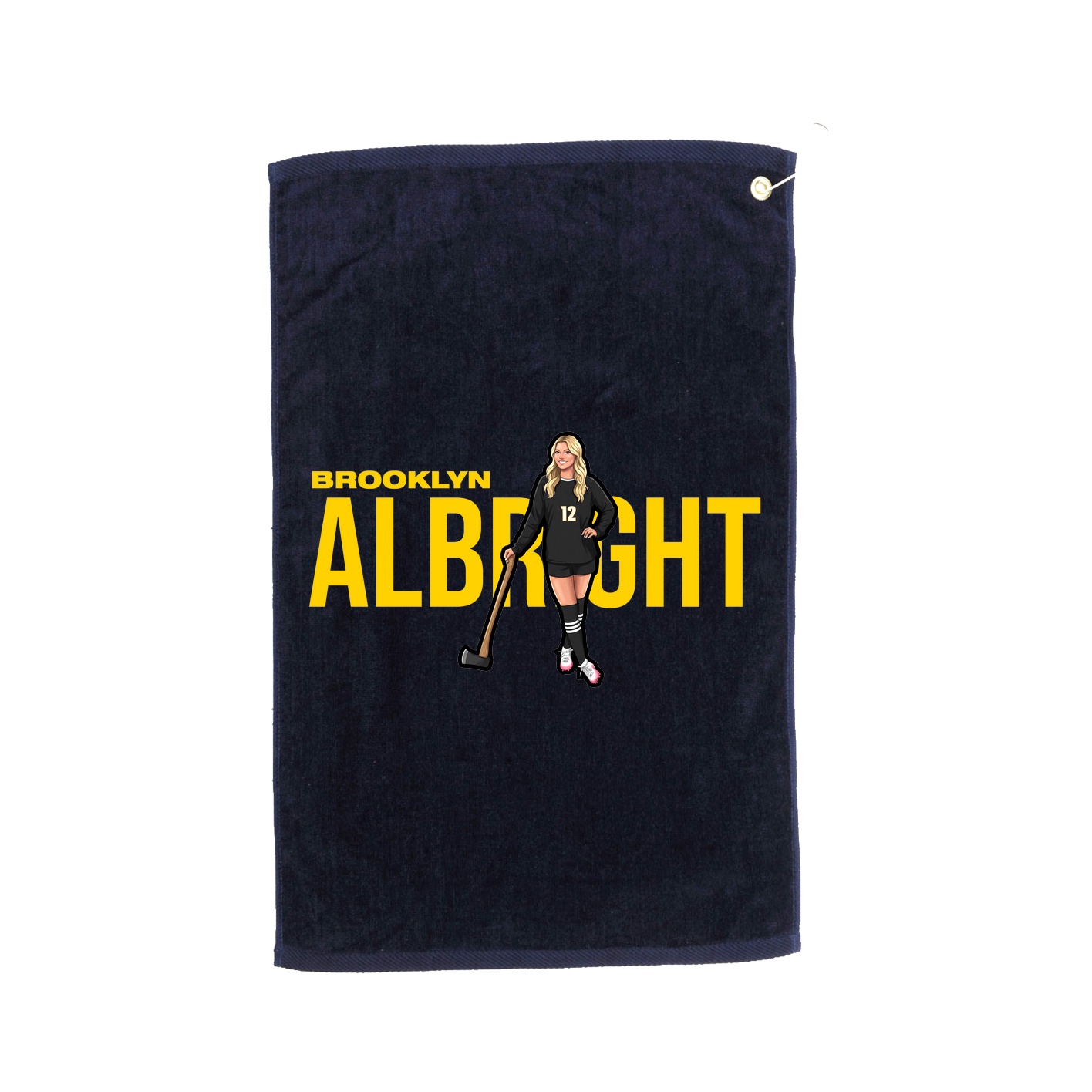Golf Towel — Player Name in Navy