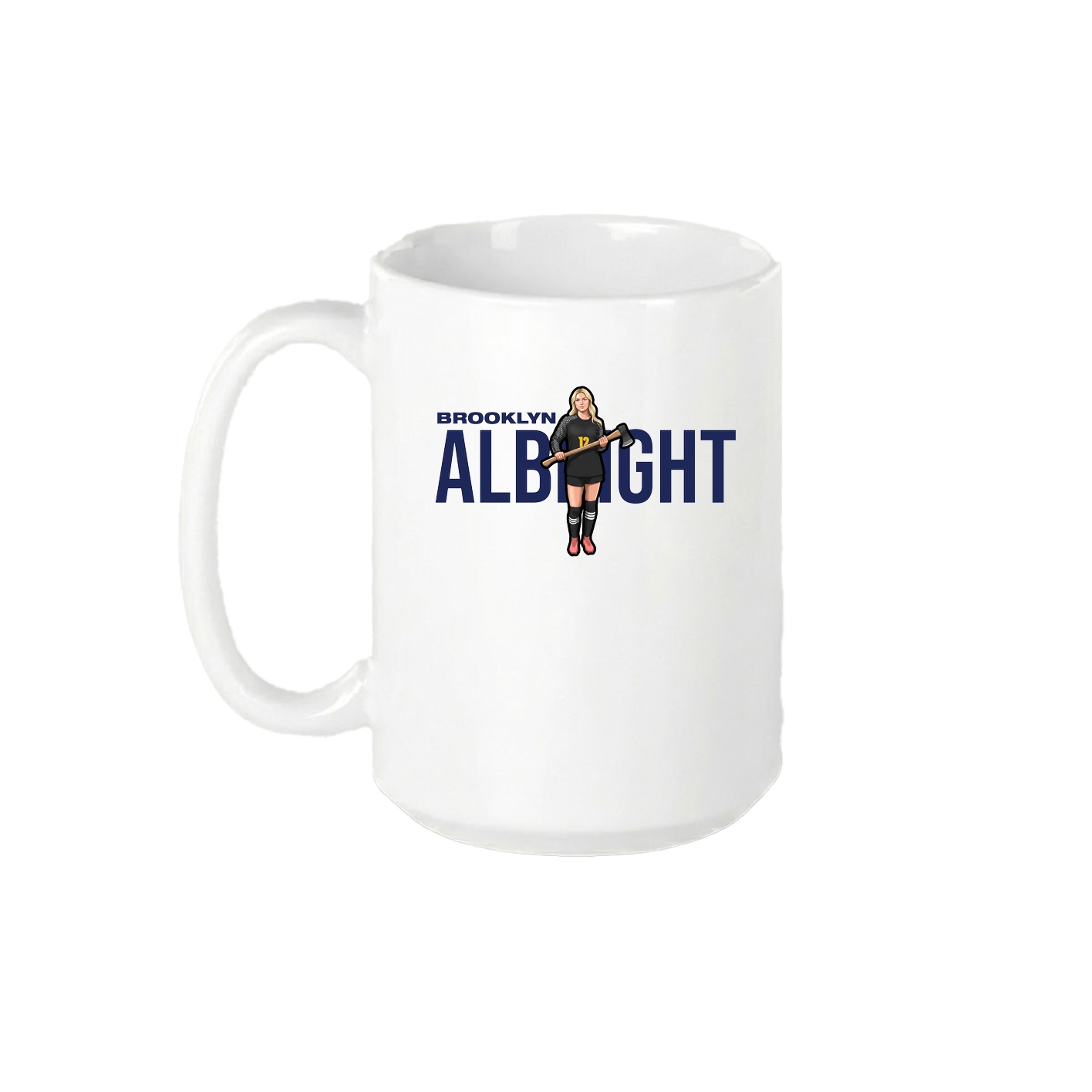 15oz Coffee Mug — Player Name in White