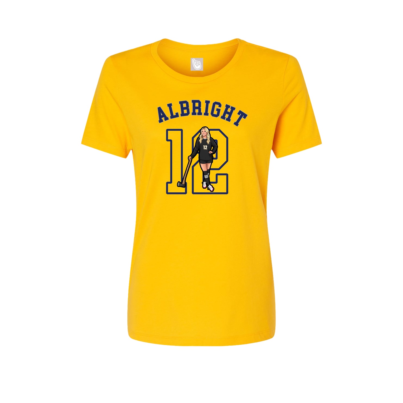 Fitted Women's Tee — Shirsey Arch in Gold