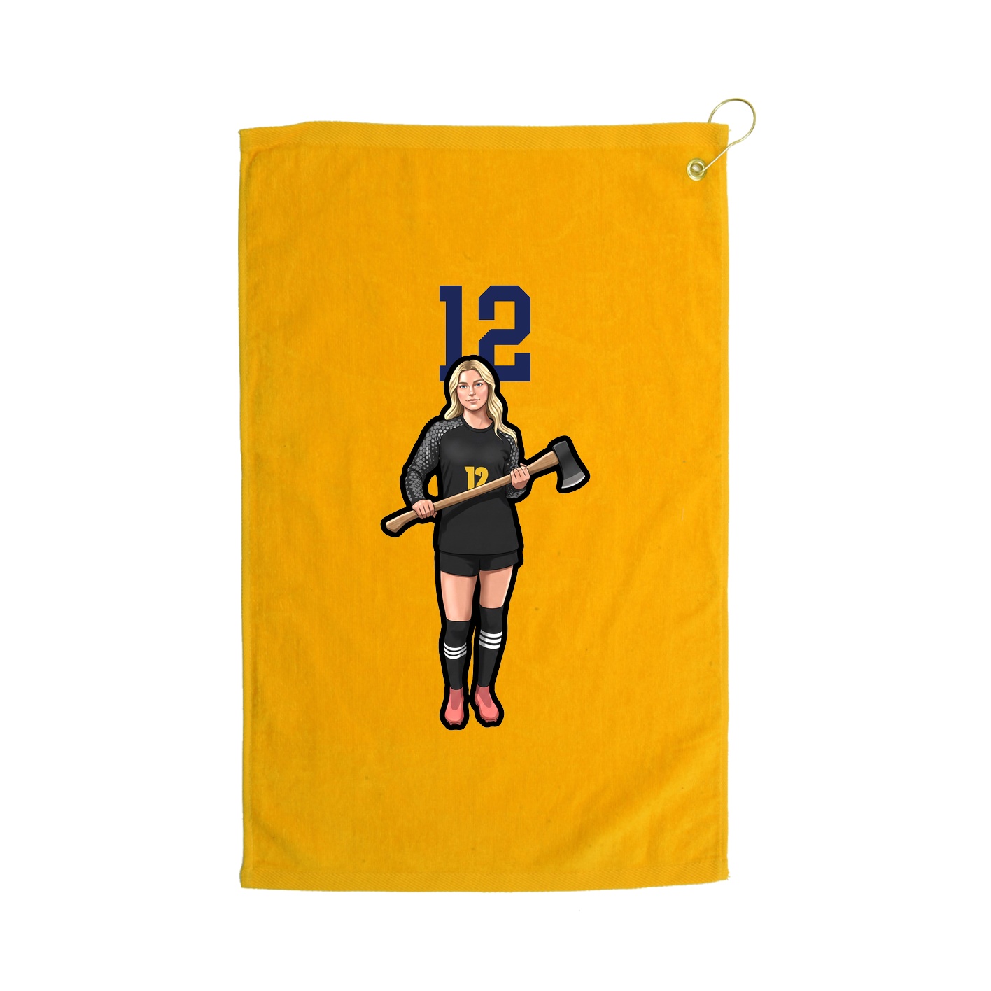 Golf Towel — Number Top in Gold
