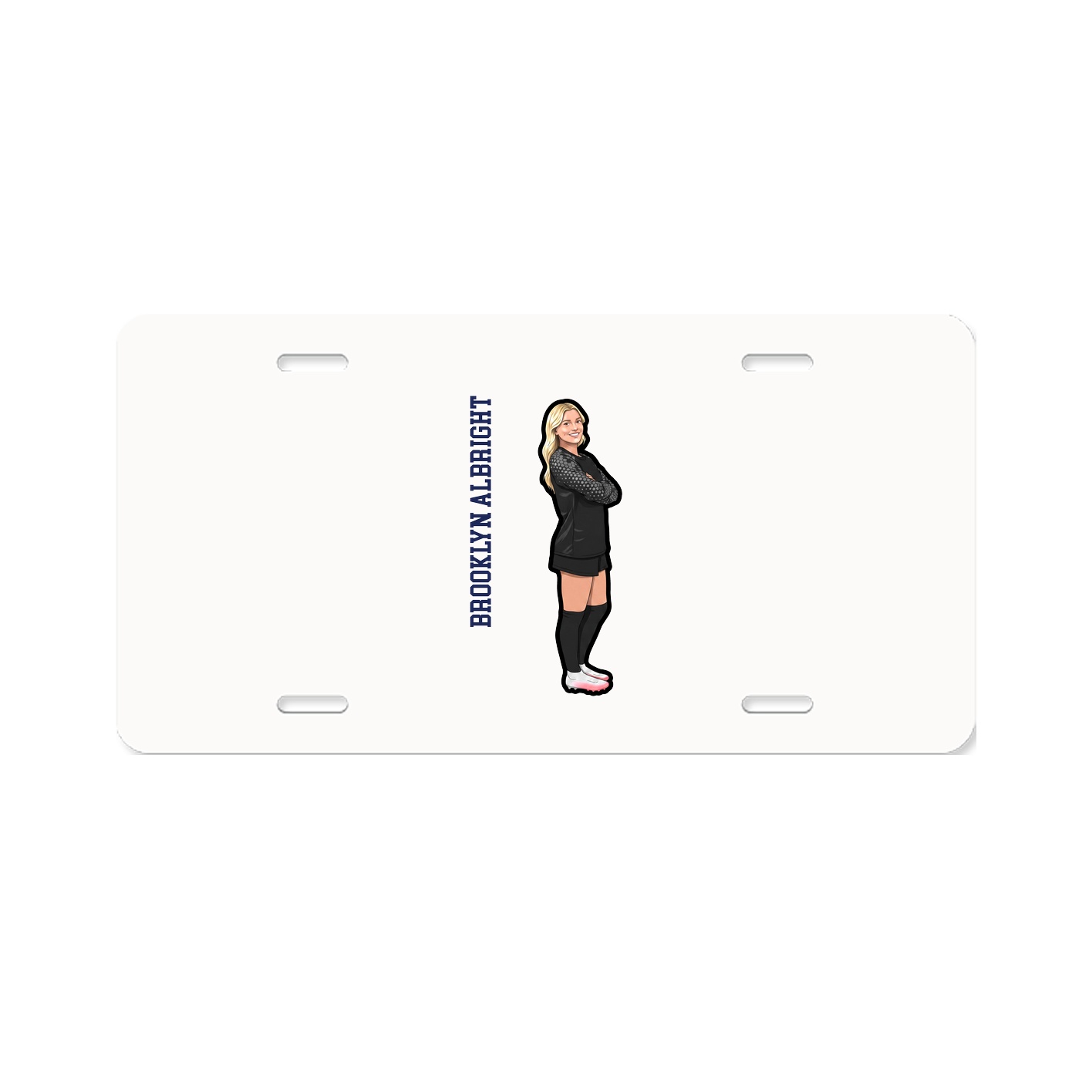 License Plate — Name Vertical in Classic