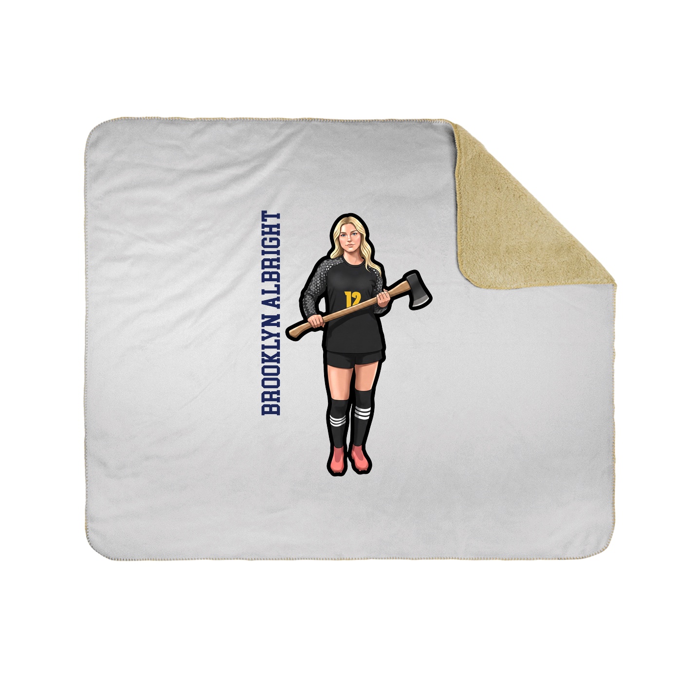 Throw Blanket — Name Vertical in White
