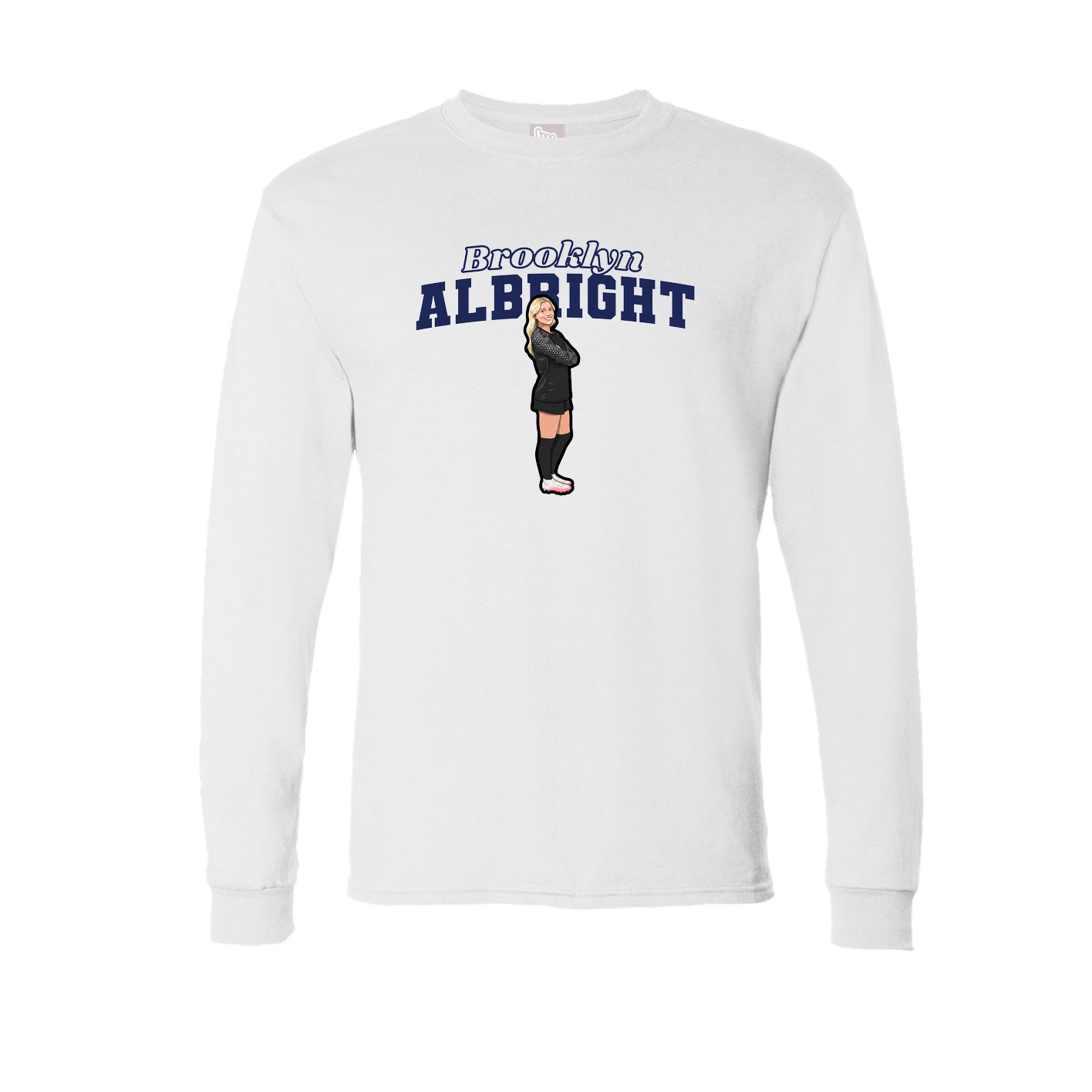 Long Sleeve Tee — Name Arch in White