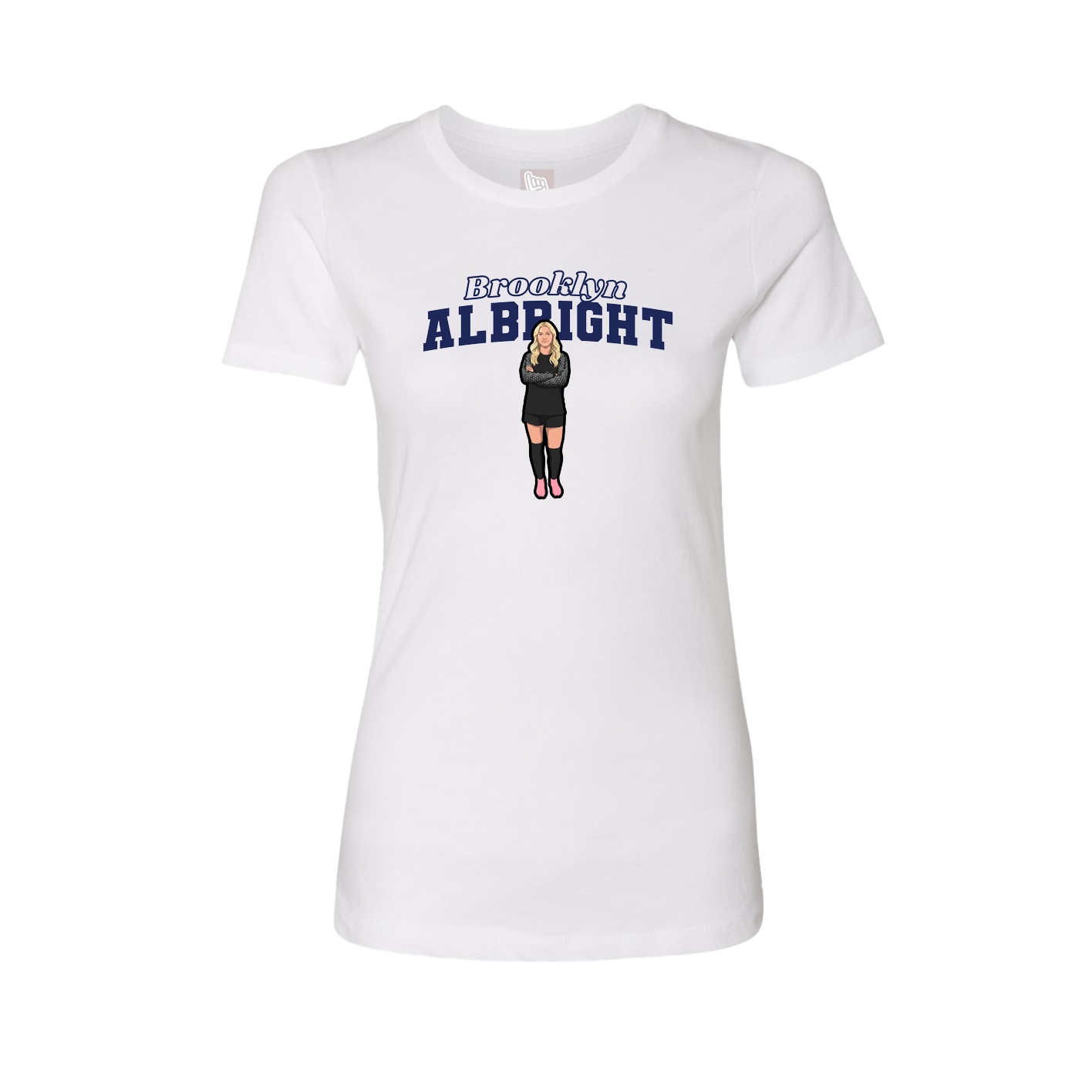 Fitted Women's Tee — Name Arch in White