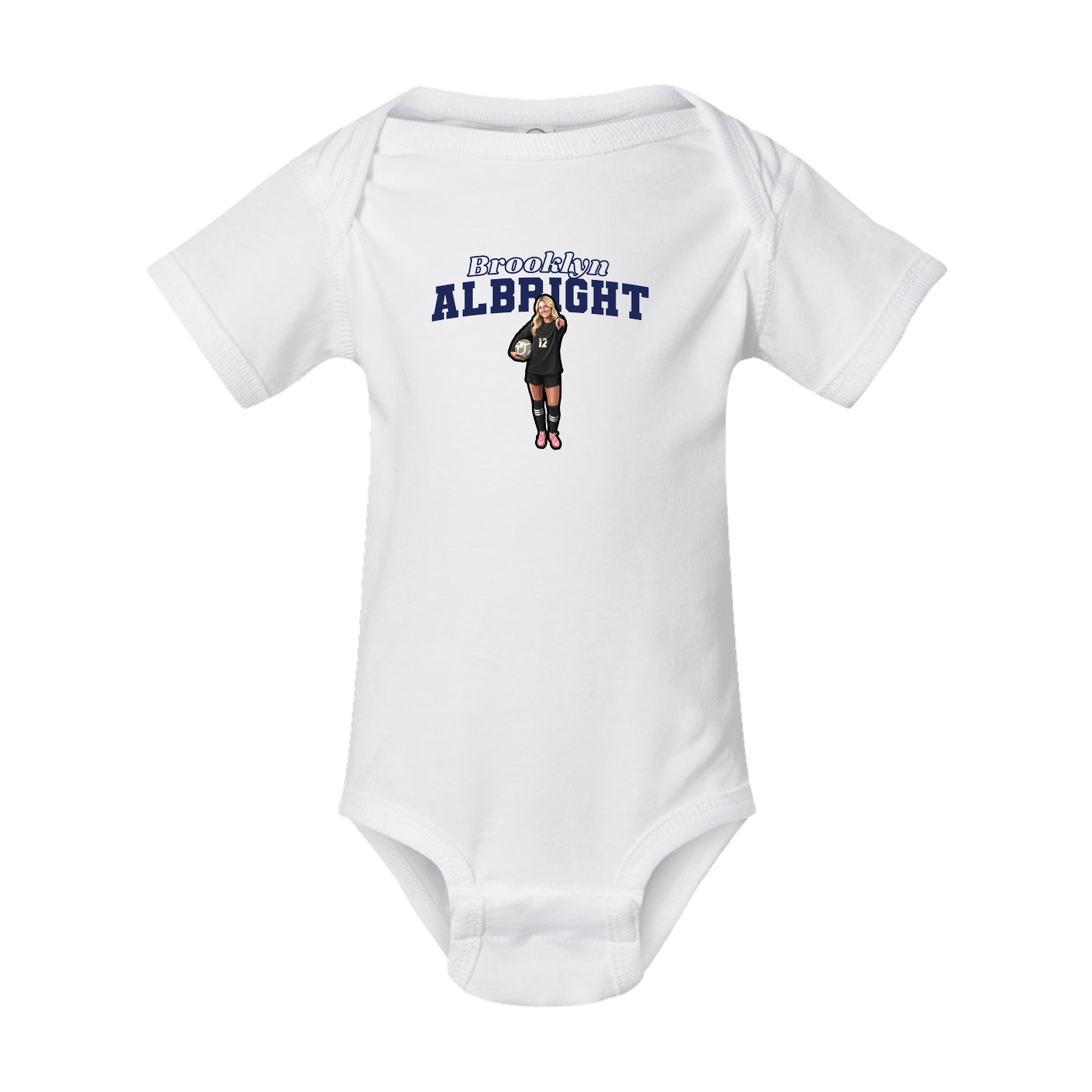 Baby Onesie — Name Arch in White