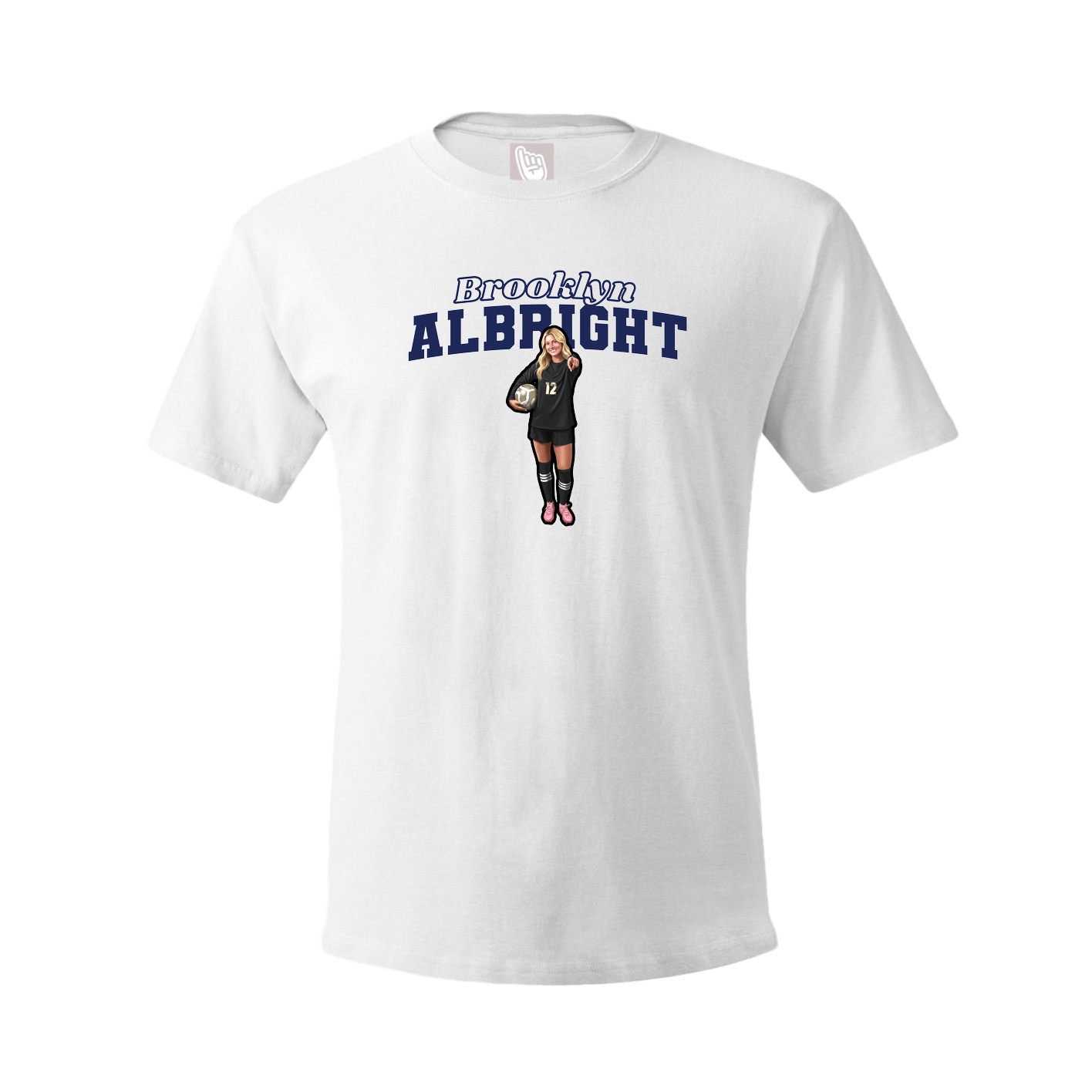 Youth Tee — Name Arch in White