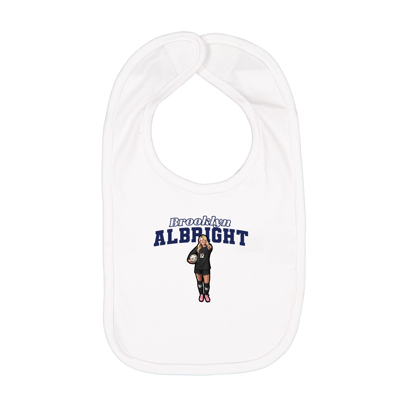 Infant Bib — Name Arch in White