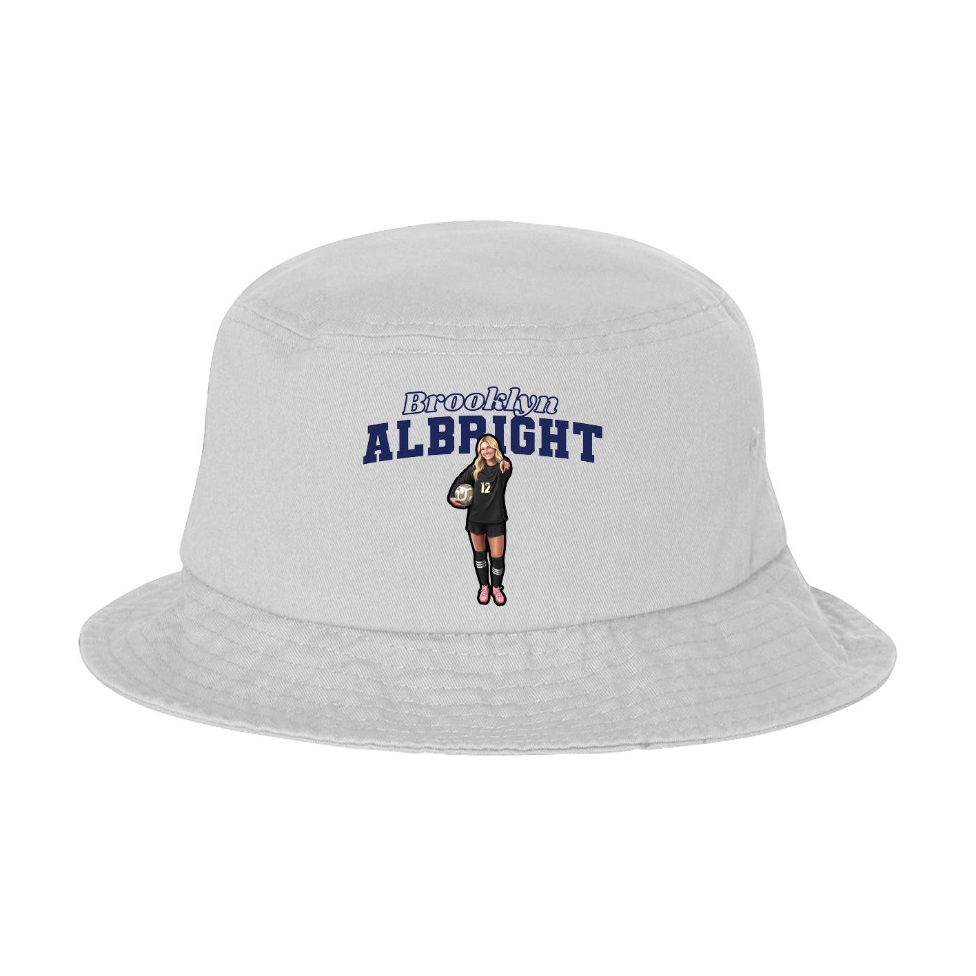 Bucket Cap — Name Arch in White