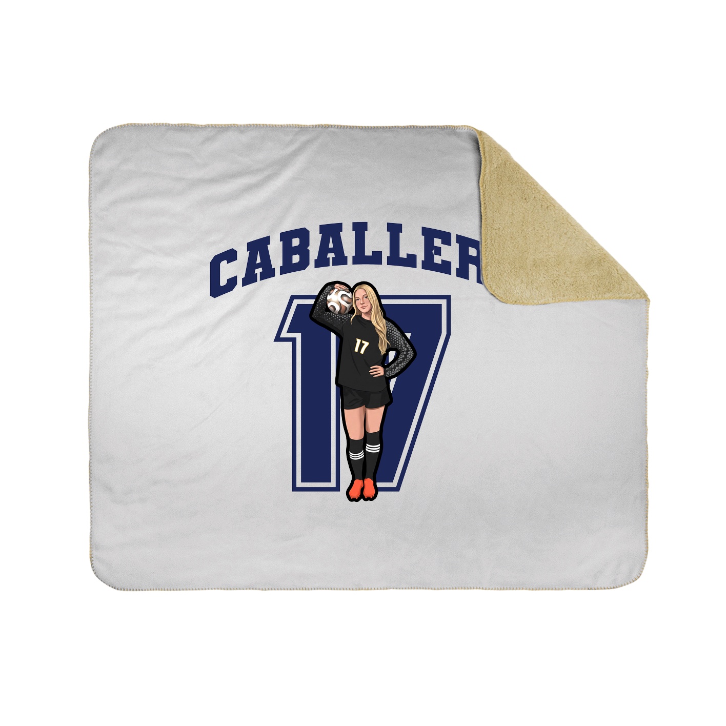 Throw Blanket — Number in White