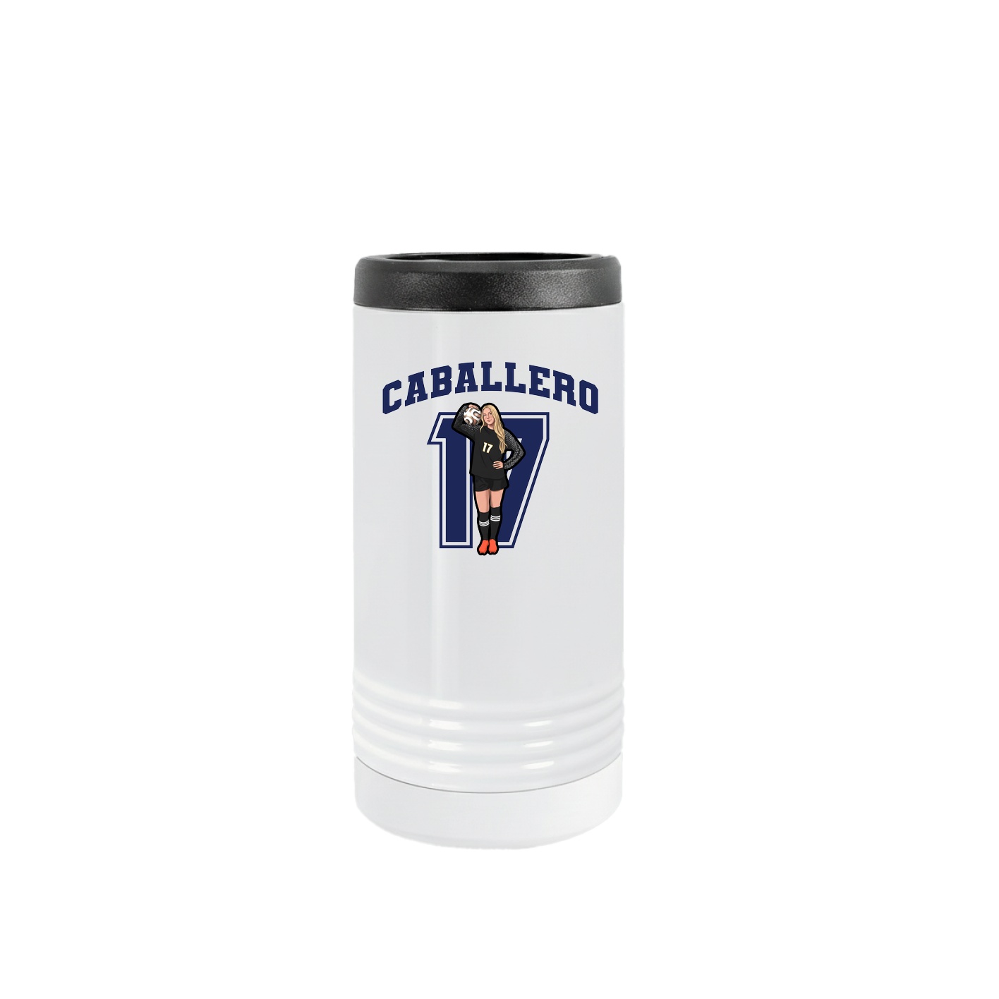 Slim Beverage Holder — Number in White
