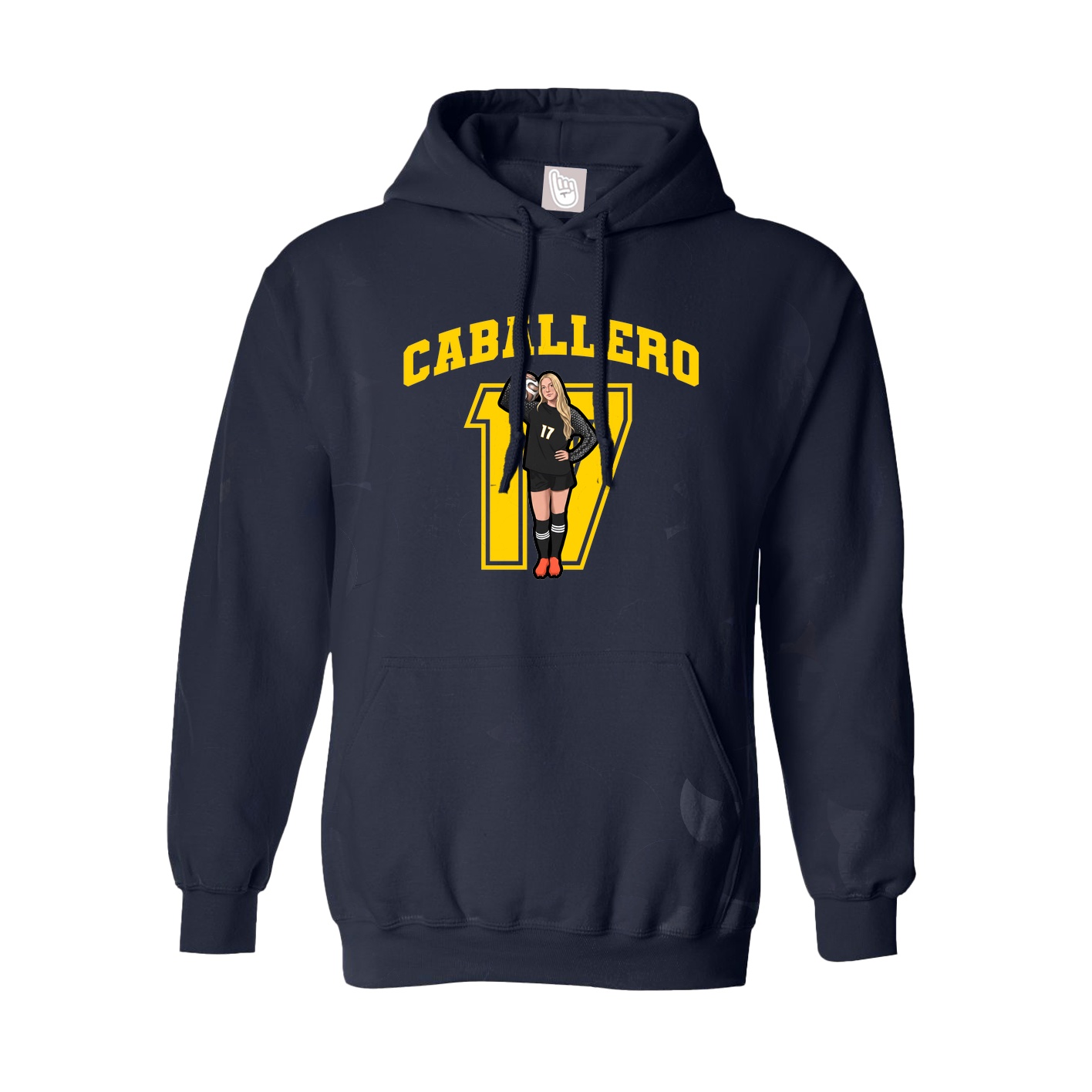 Hoodie — Number in Navy