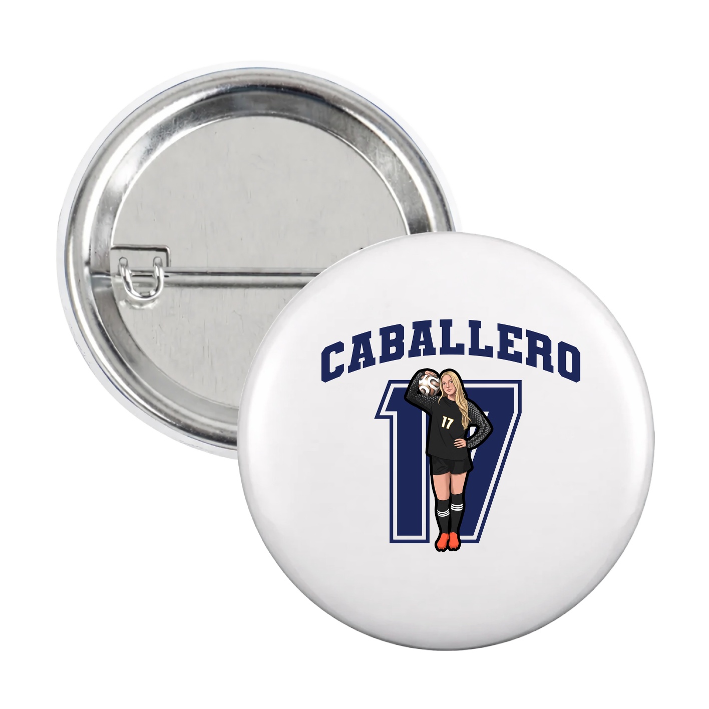 Game Day Button — Number in White