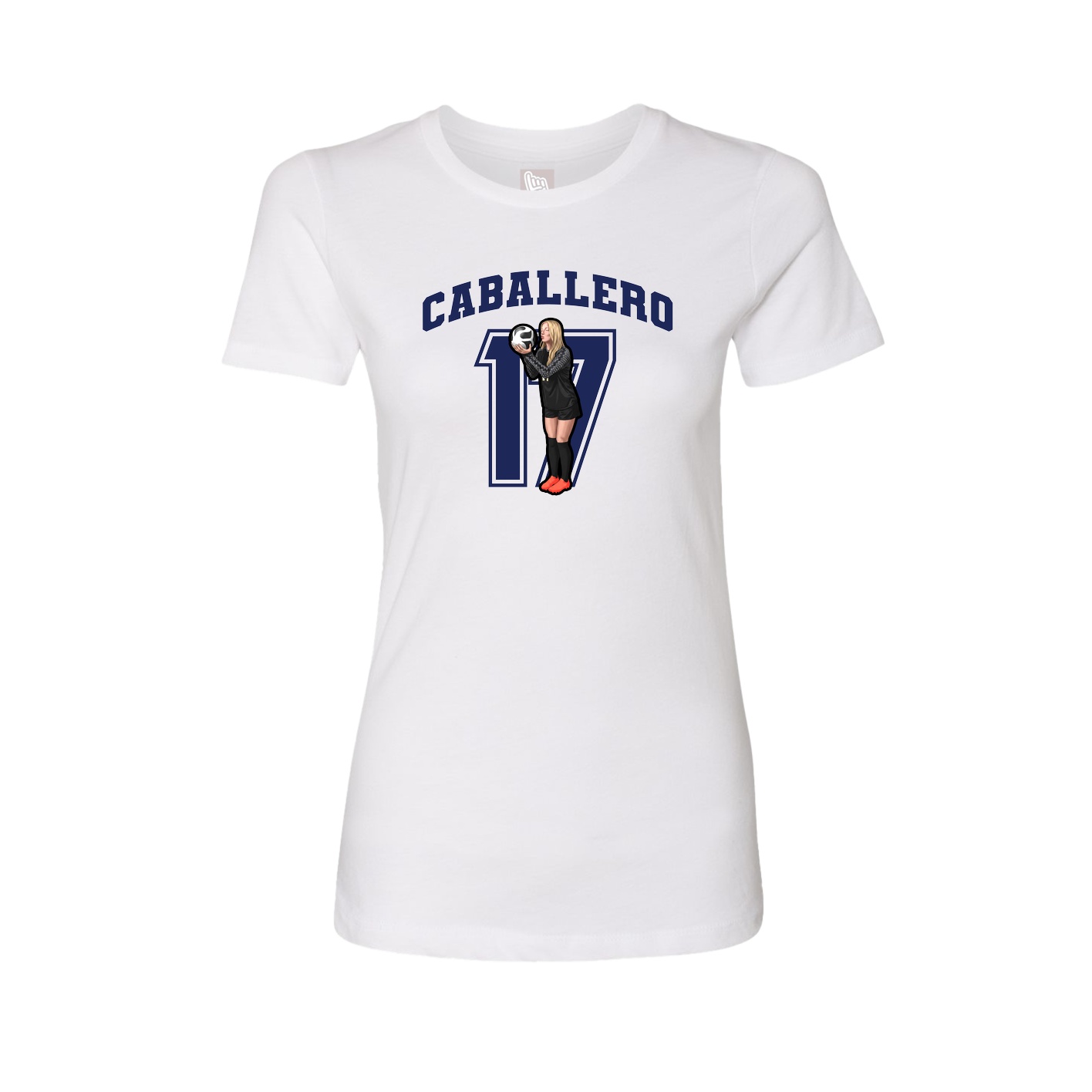 Fitted Women's Tee — Number in White