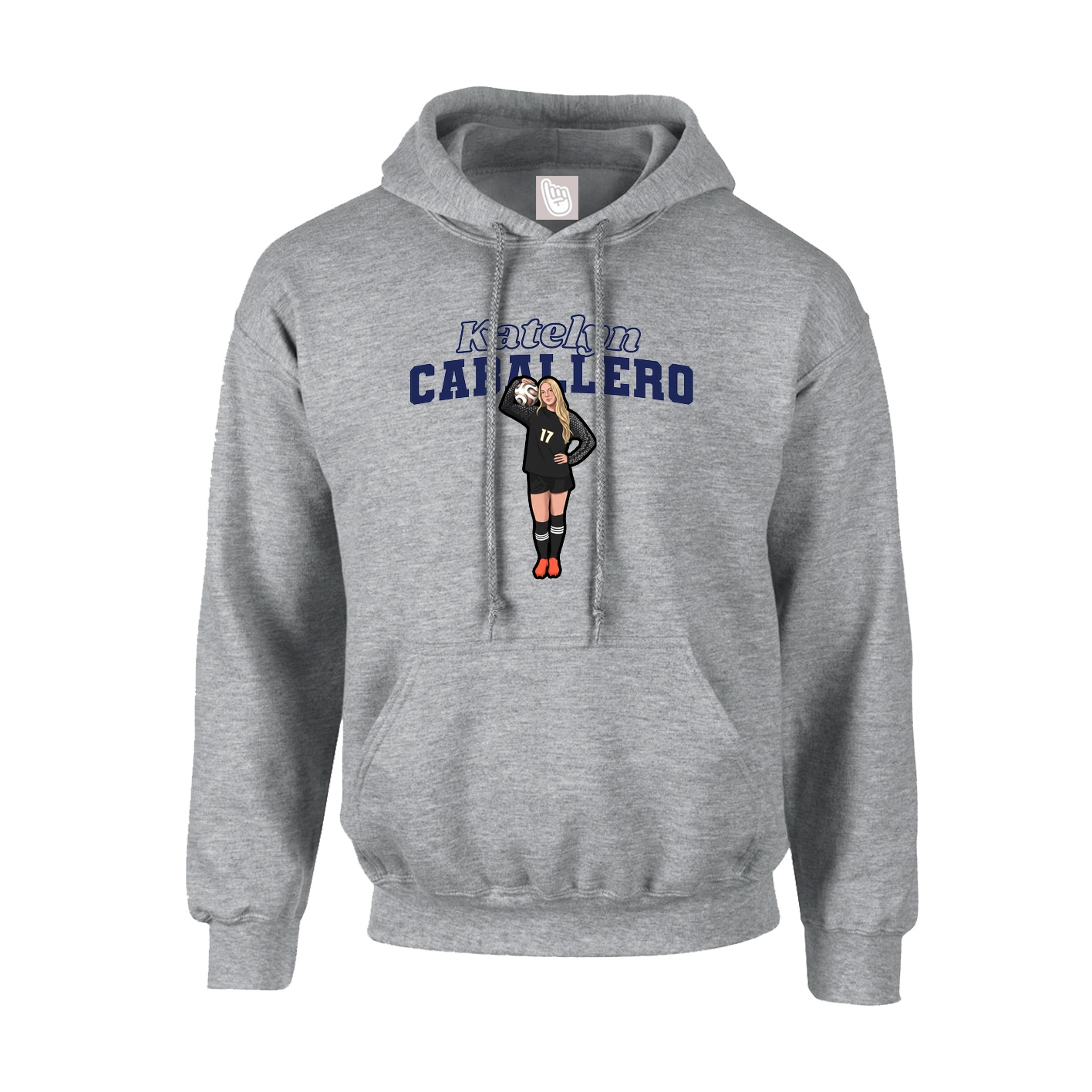 Youth Hoodie — Name Arch in Grey