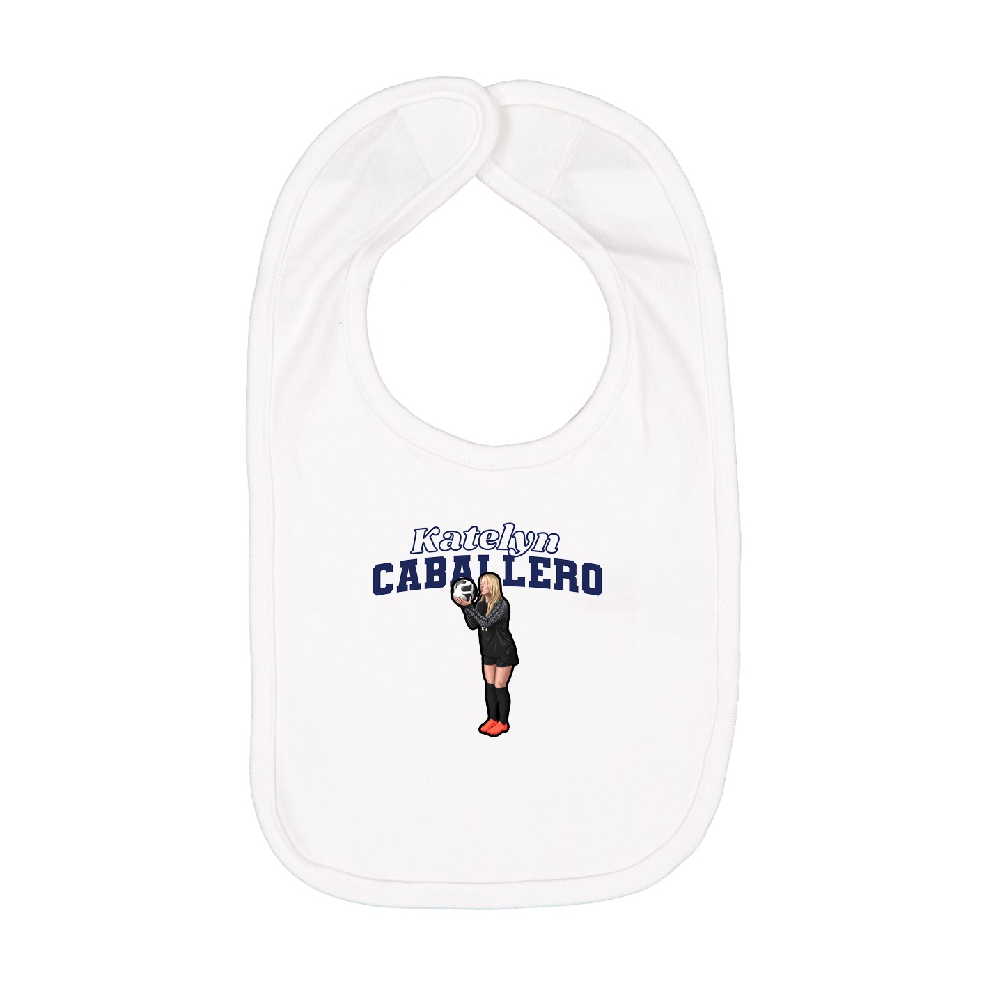 Infant Bib — Name Arch in White