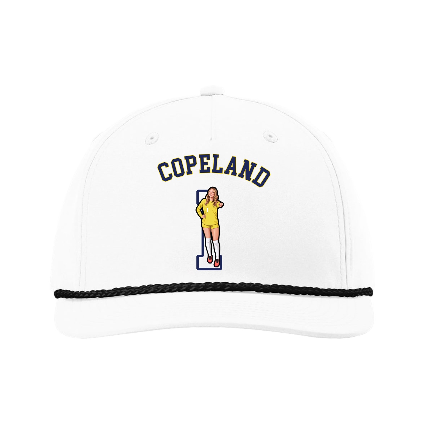 Five-Panel Classic Rope Cap — Shirsey Arch in White