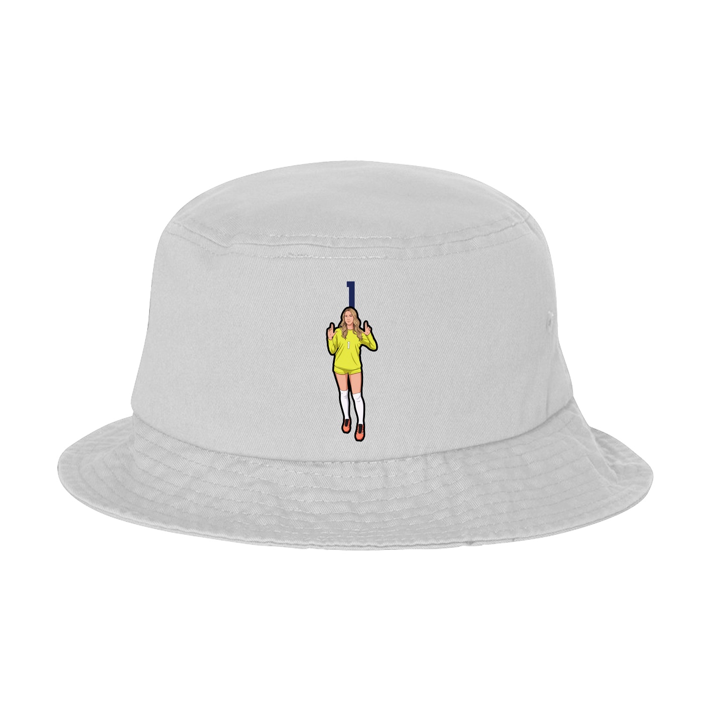 Bucket Cap — Number Top in White