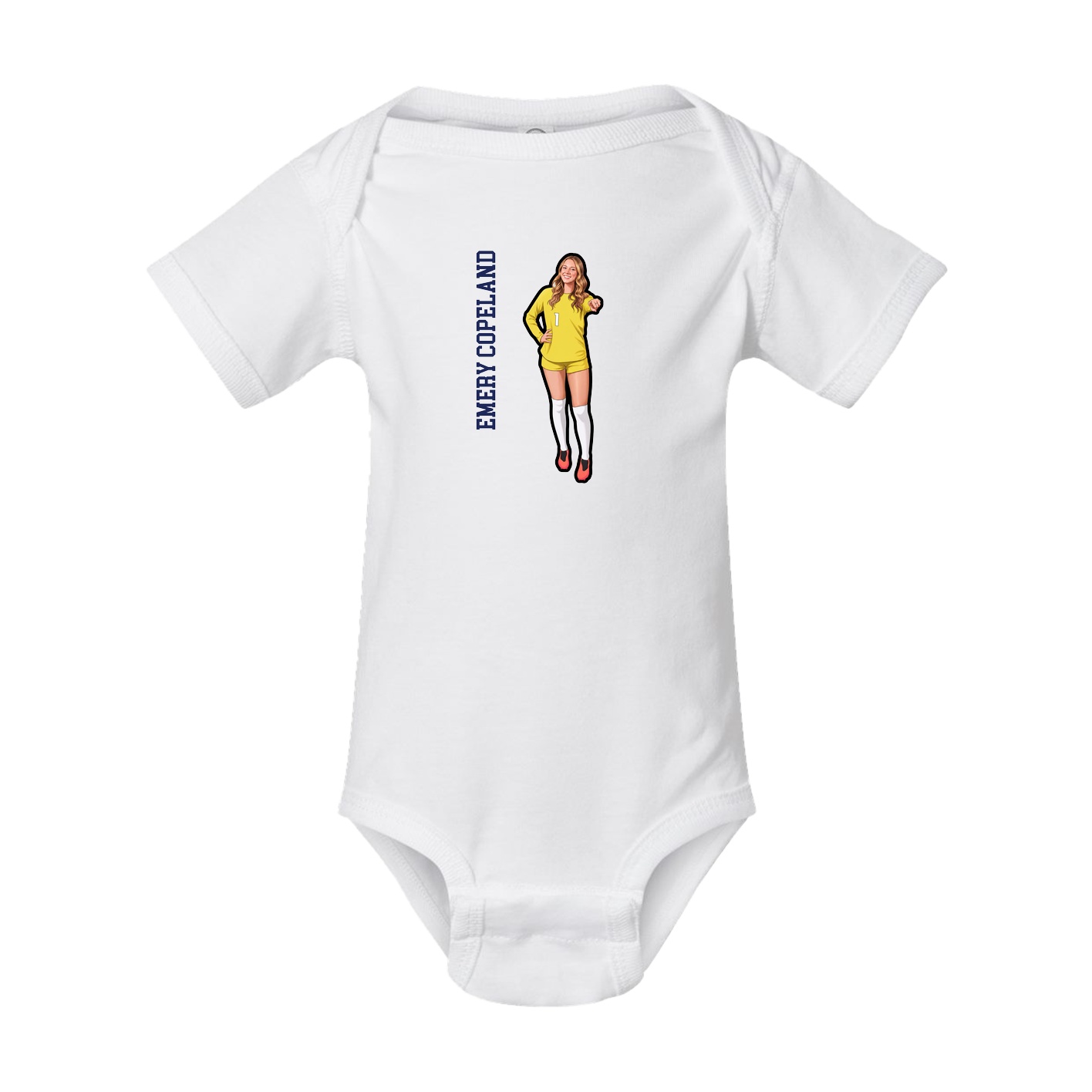 Baby Onesie — Name Vertical in White