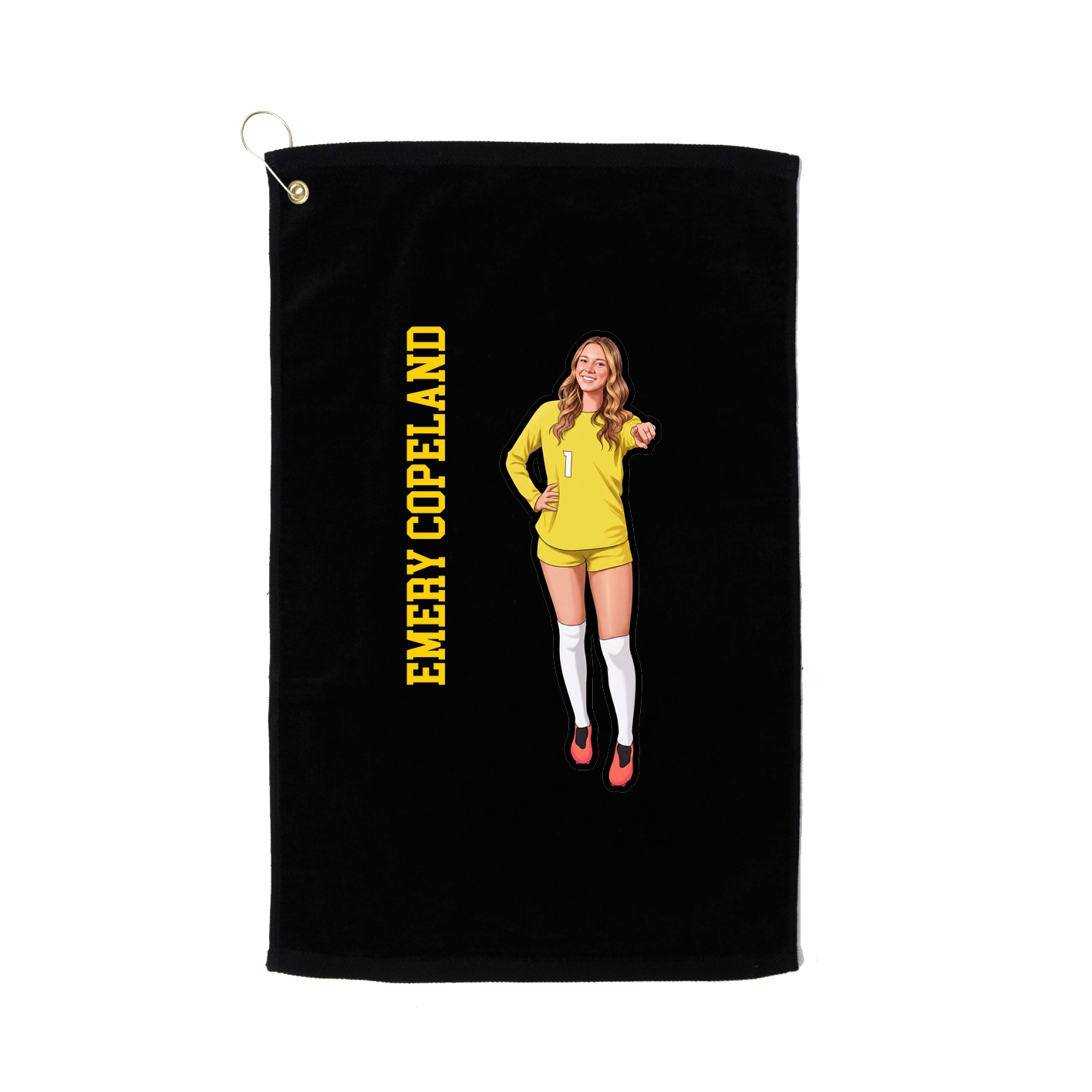 Golf Towel — Name Vertical in Black