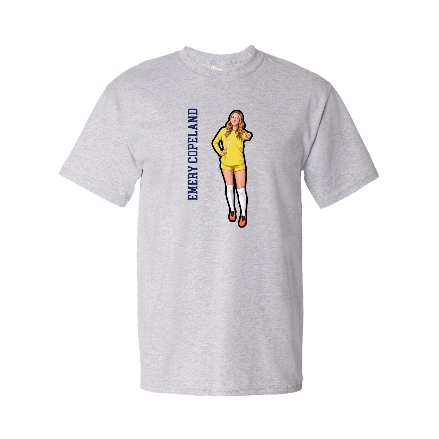 Tee — Name Vertical in Grey