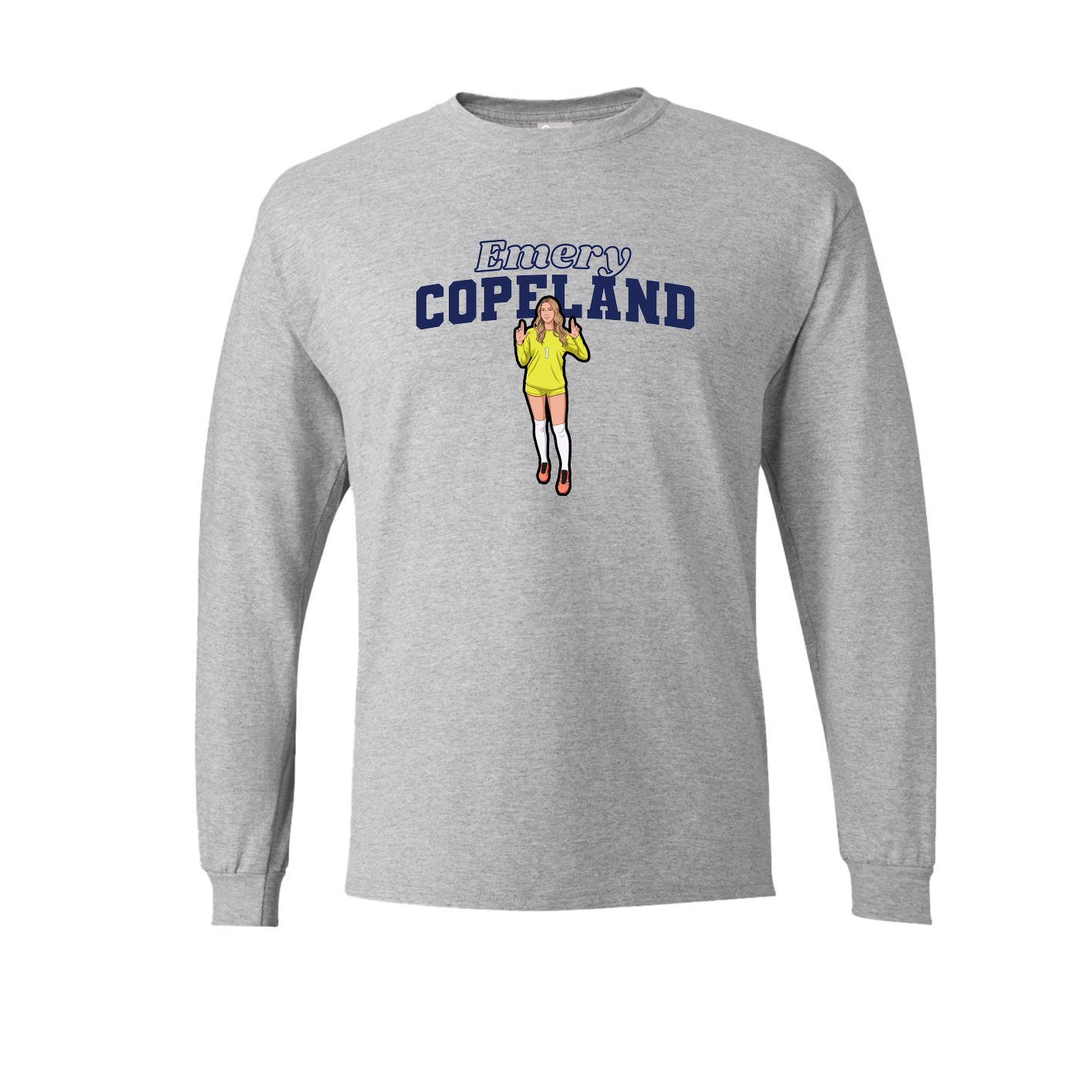 Long Sleeve Tee — Name Arch in Grey