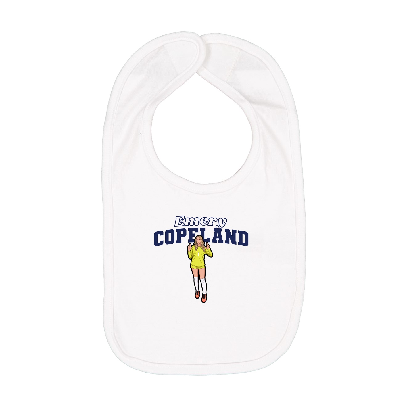 Infant Bib — Name Arch in White
