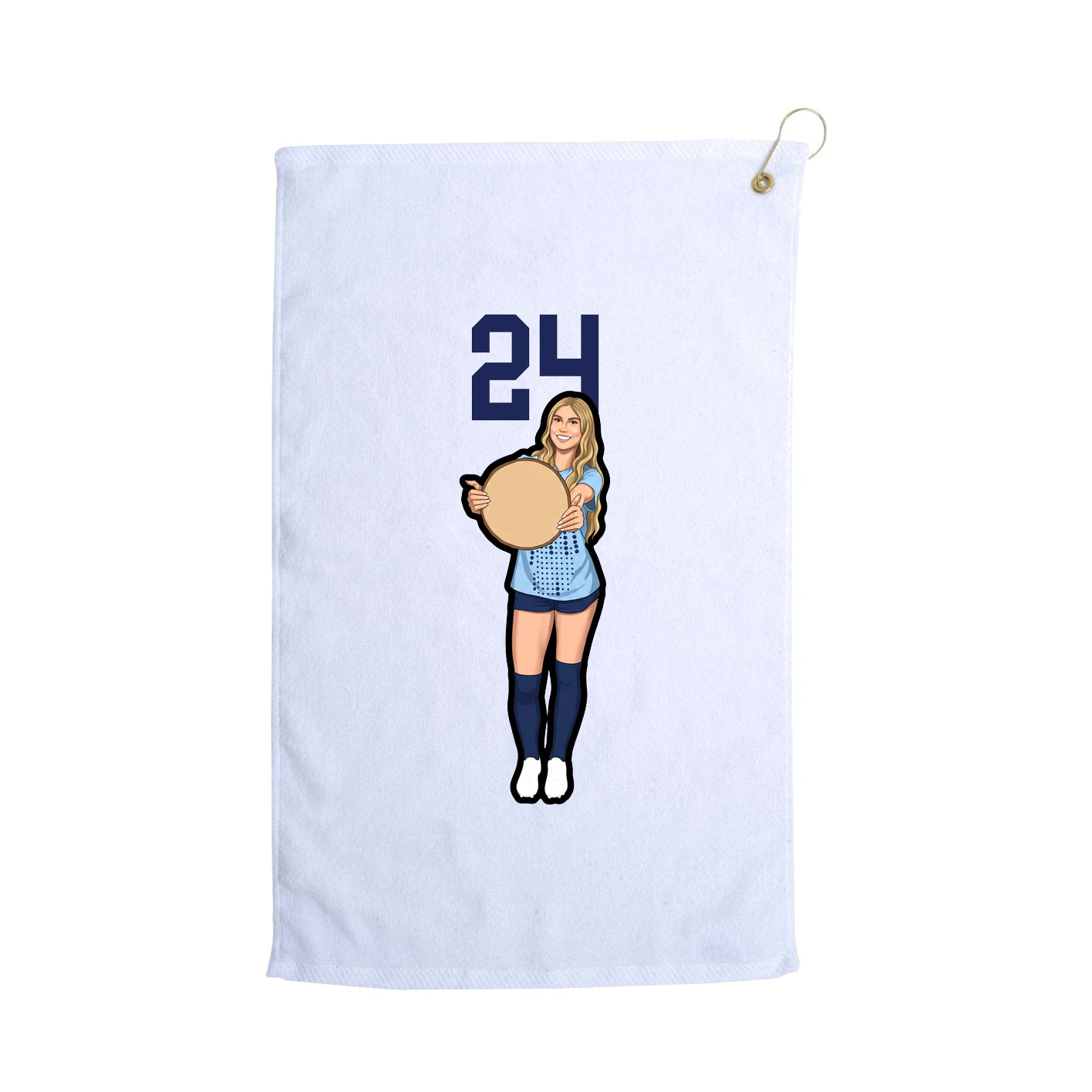 Golf Towel — Number Top in White
