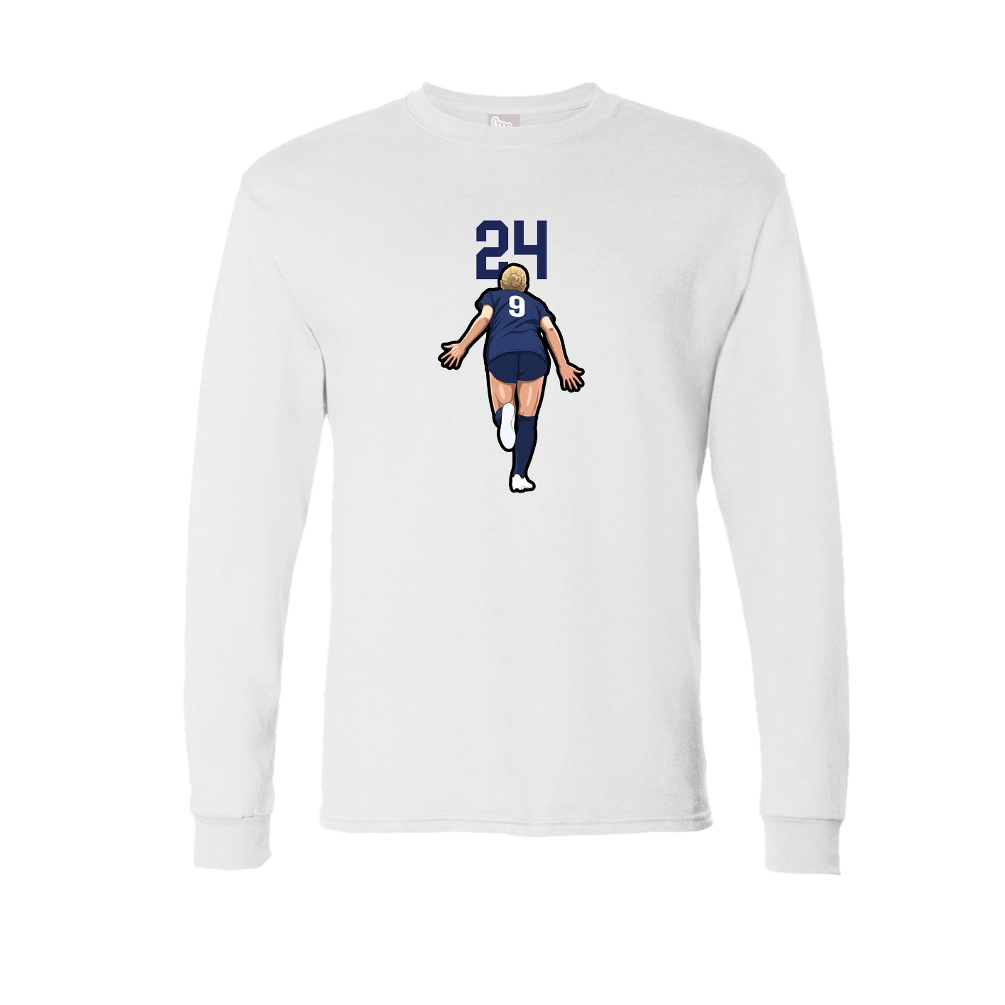 Long Sleeve Tee — Number Top in White