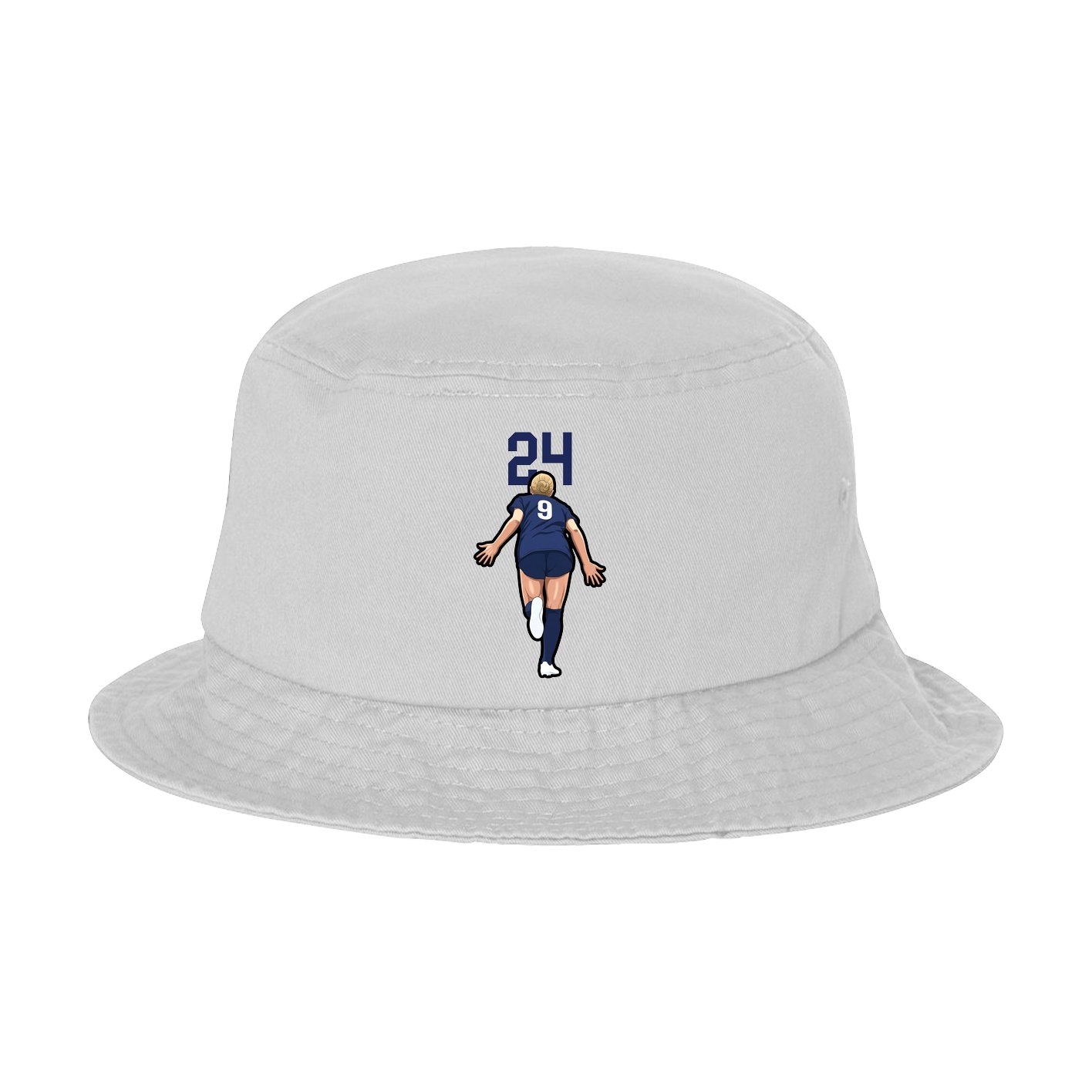 Bucket Cap — Number Top in White