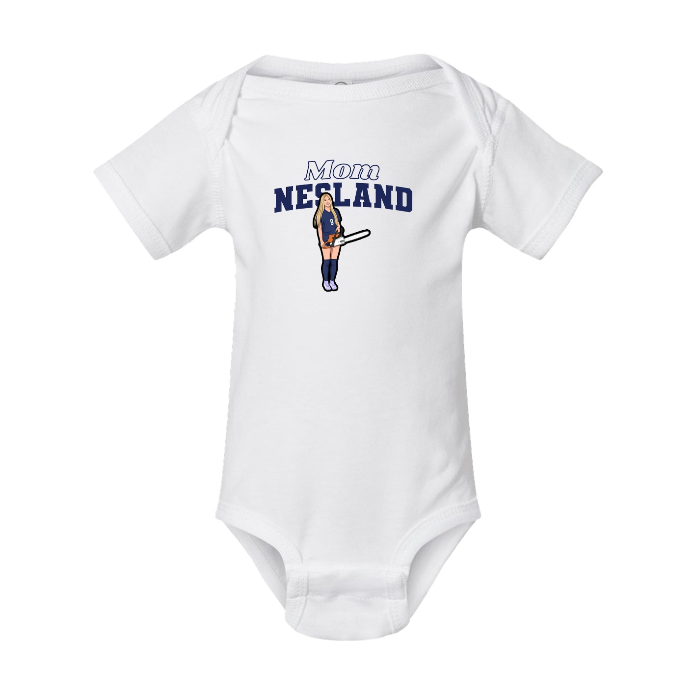Baby Onesie — Mothers Day Block in White