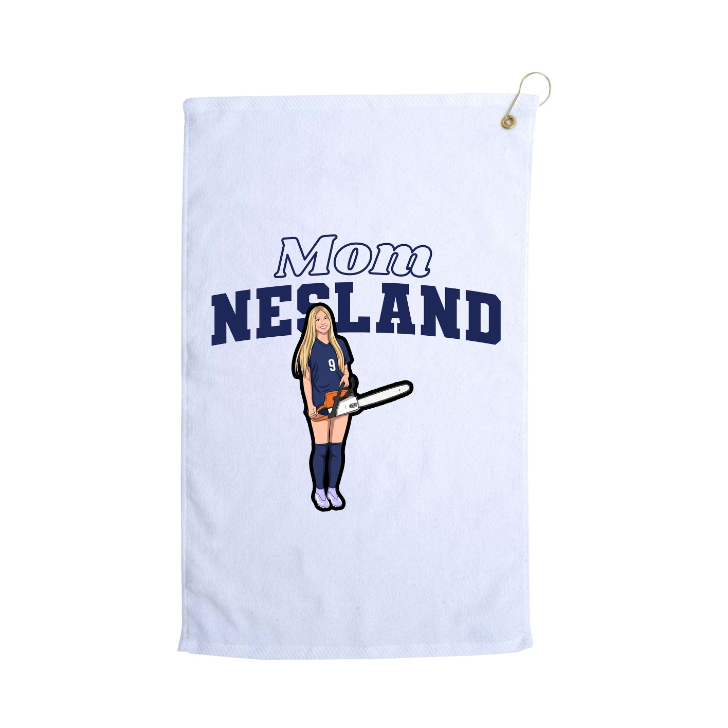 Golf Towel — Mothers Day Block in White