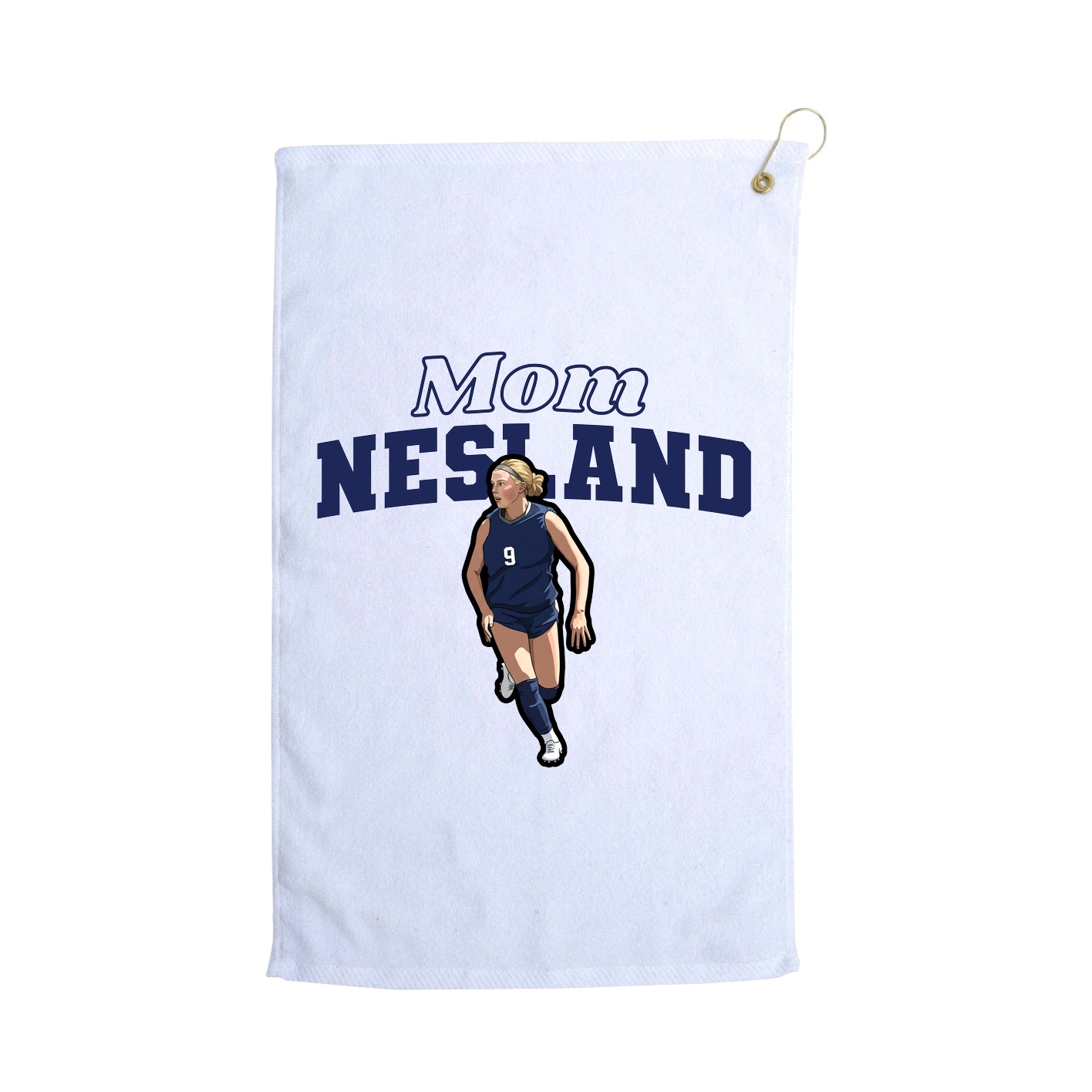 Golf Towel — Mothers Day Block in White