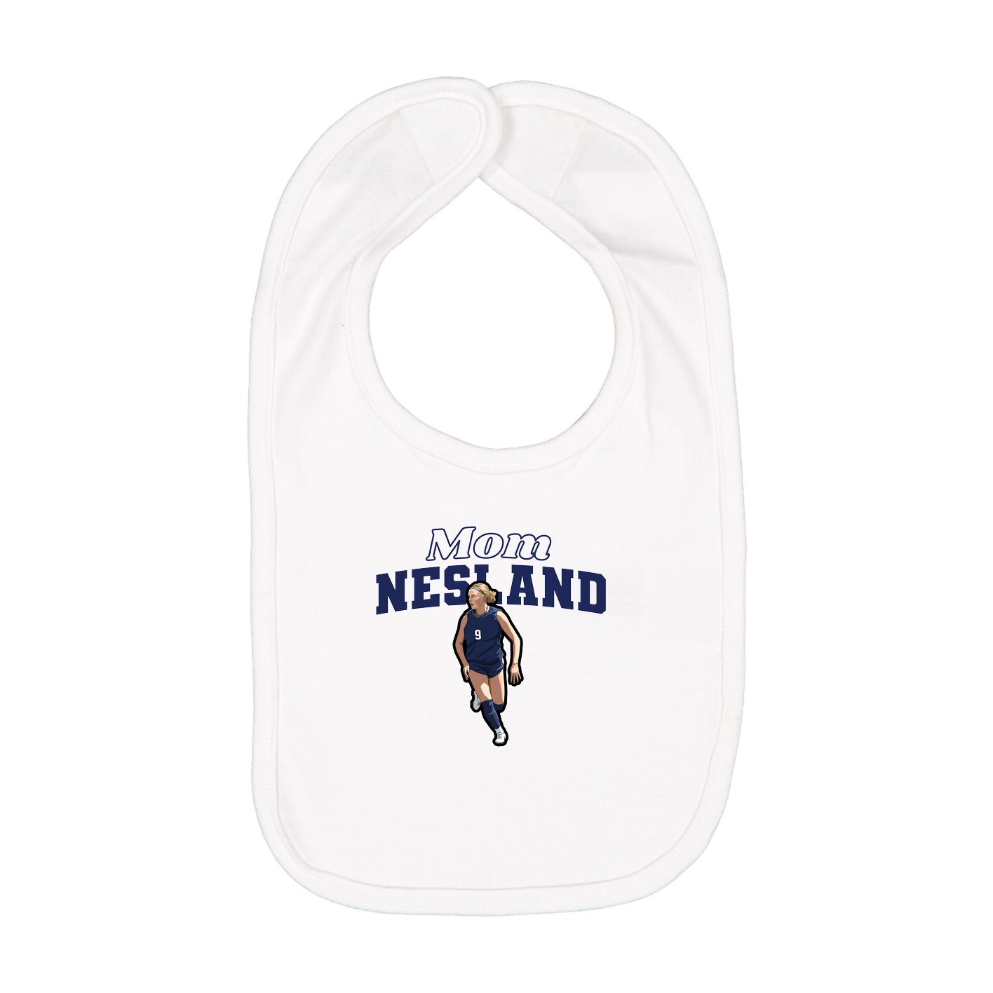 Infant Bib — Mothers Day Block in White