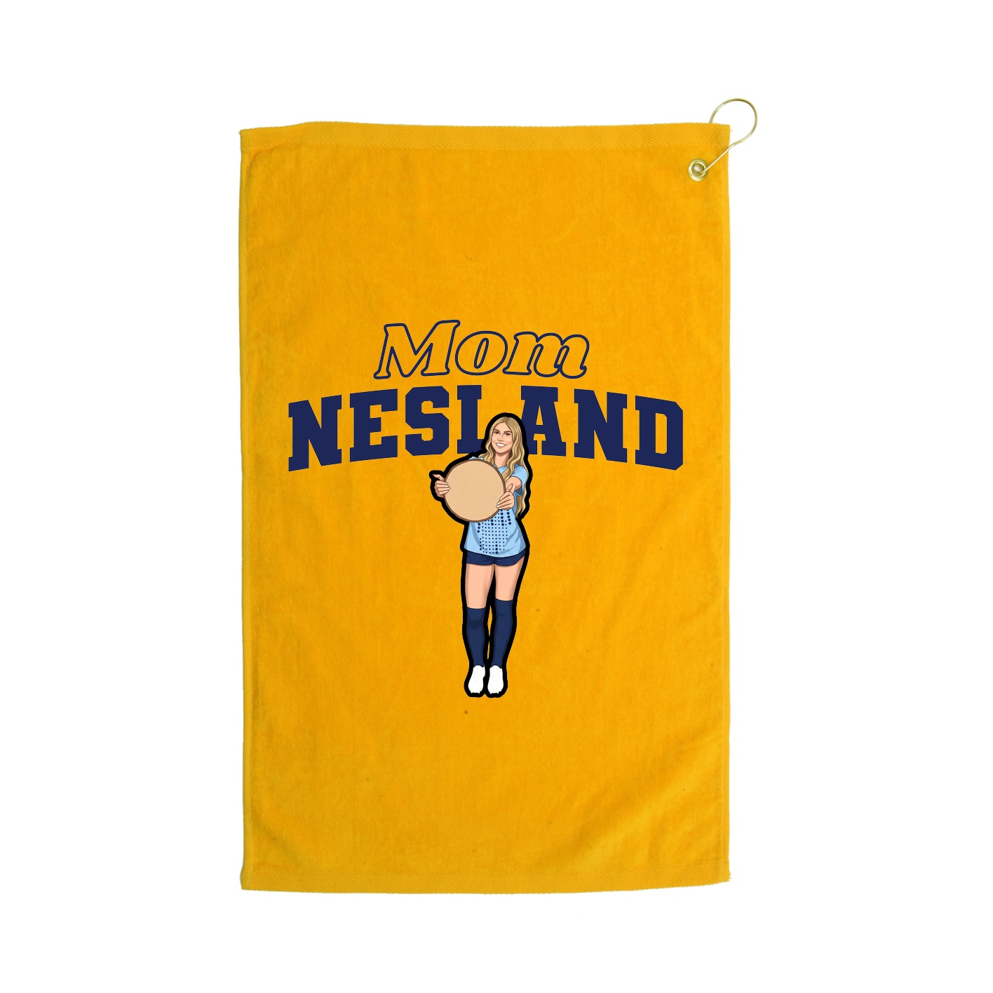 Golf Towel — Mothers Day Block in Gold