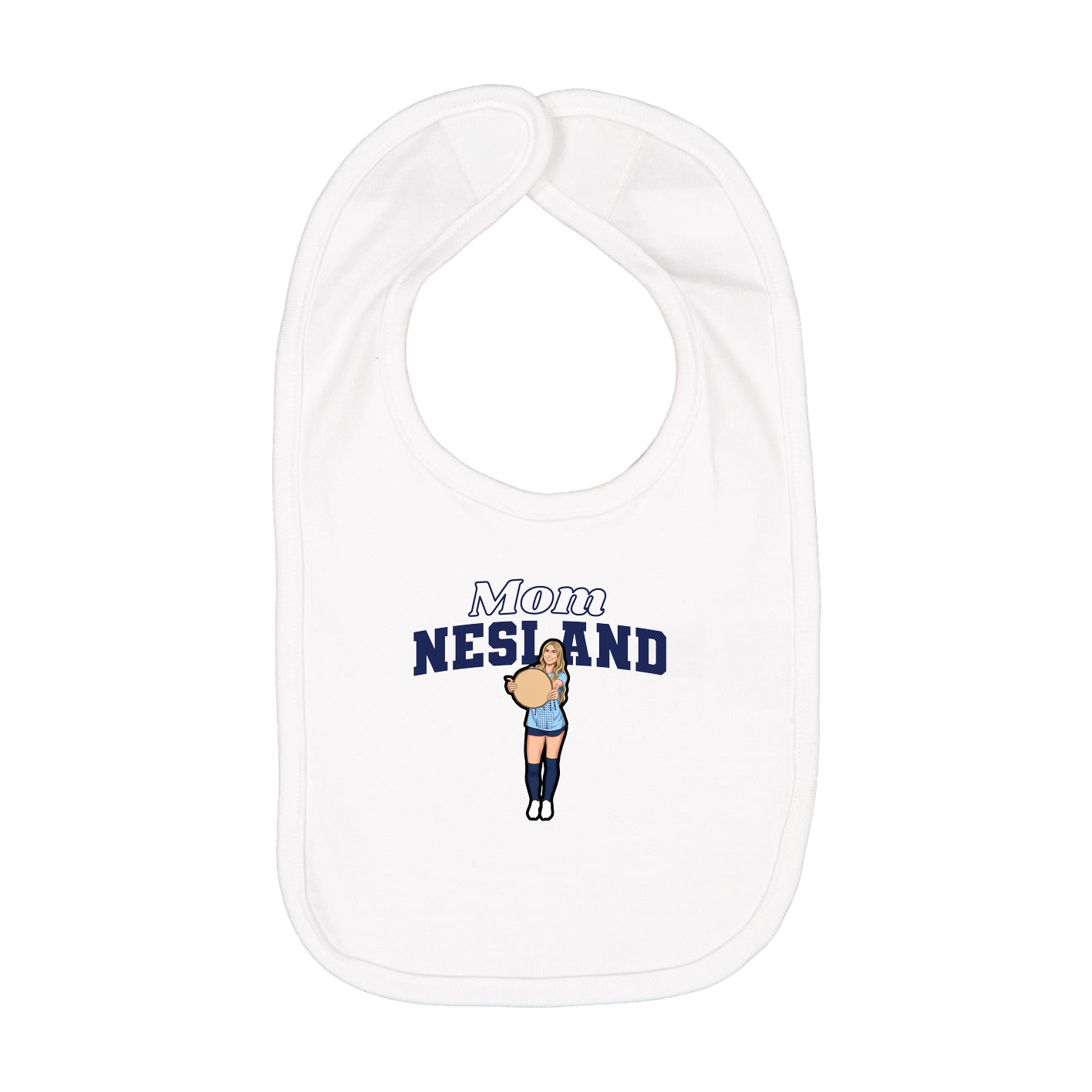 Infant Bib — Mothers Day Block in White