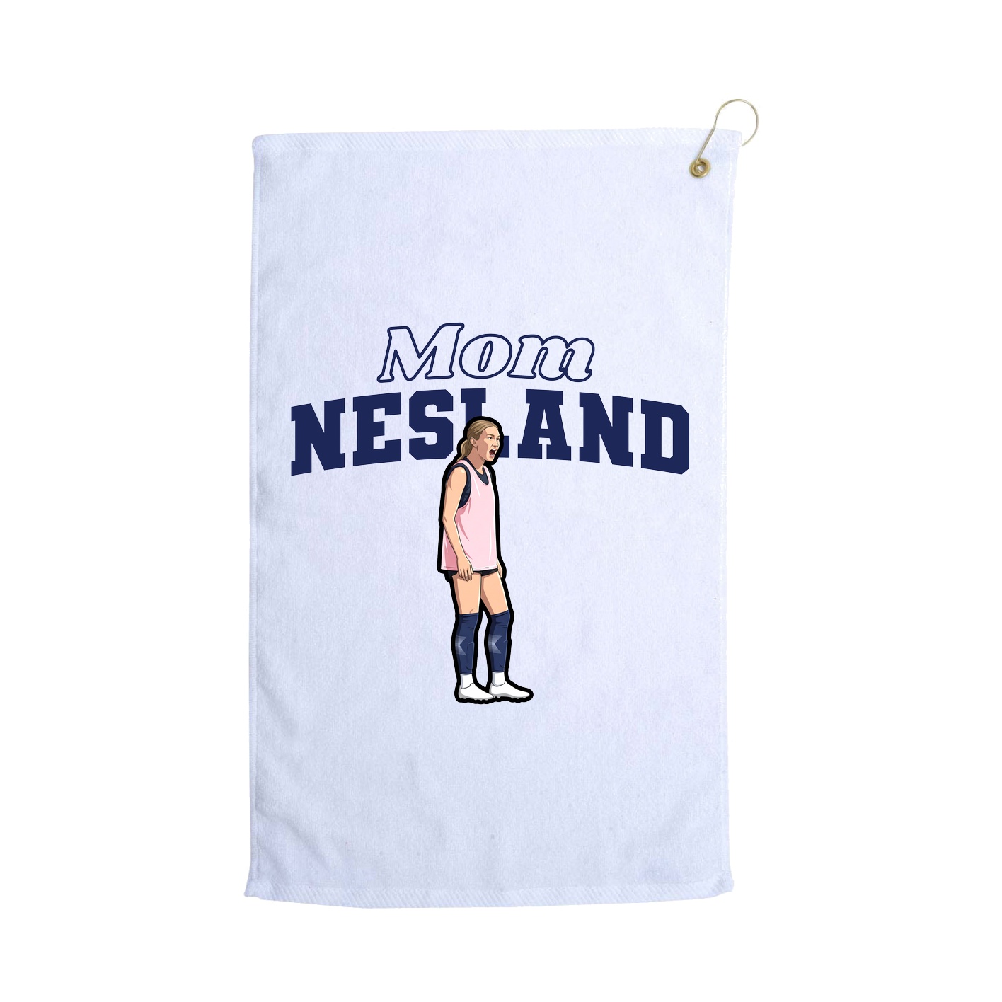 Golf Towel — Mothers Day Block in White