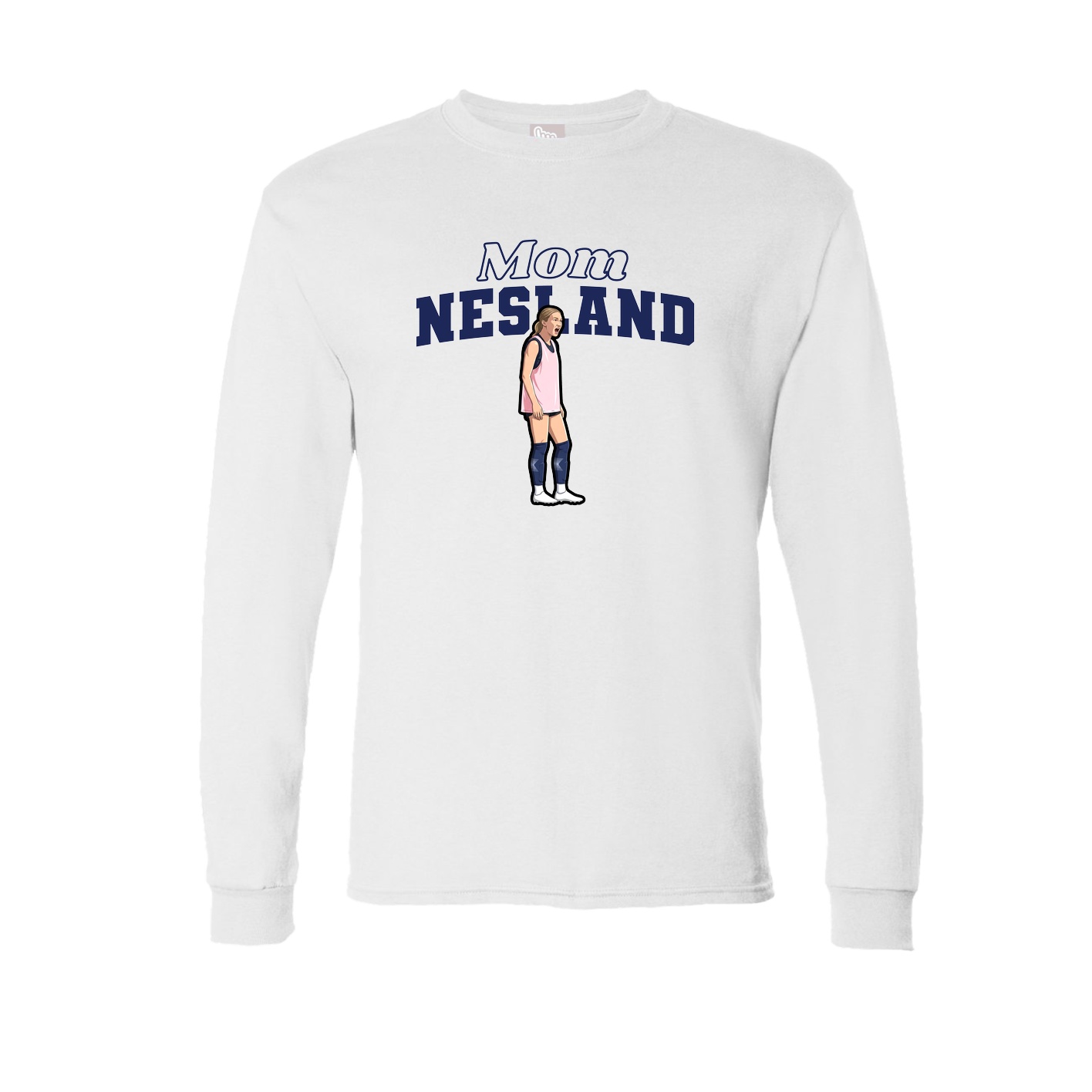 Long Sleeve Tee — Mothers Day Block in White