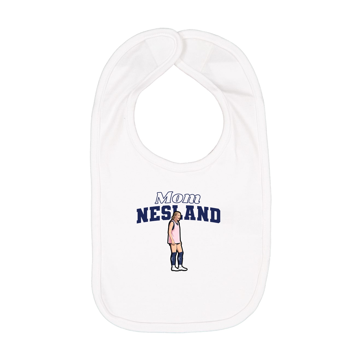 Infant Bib — Mothers Day Block in White