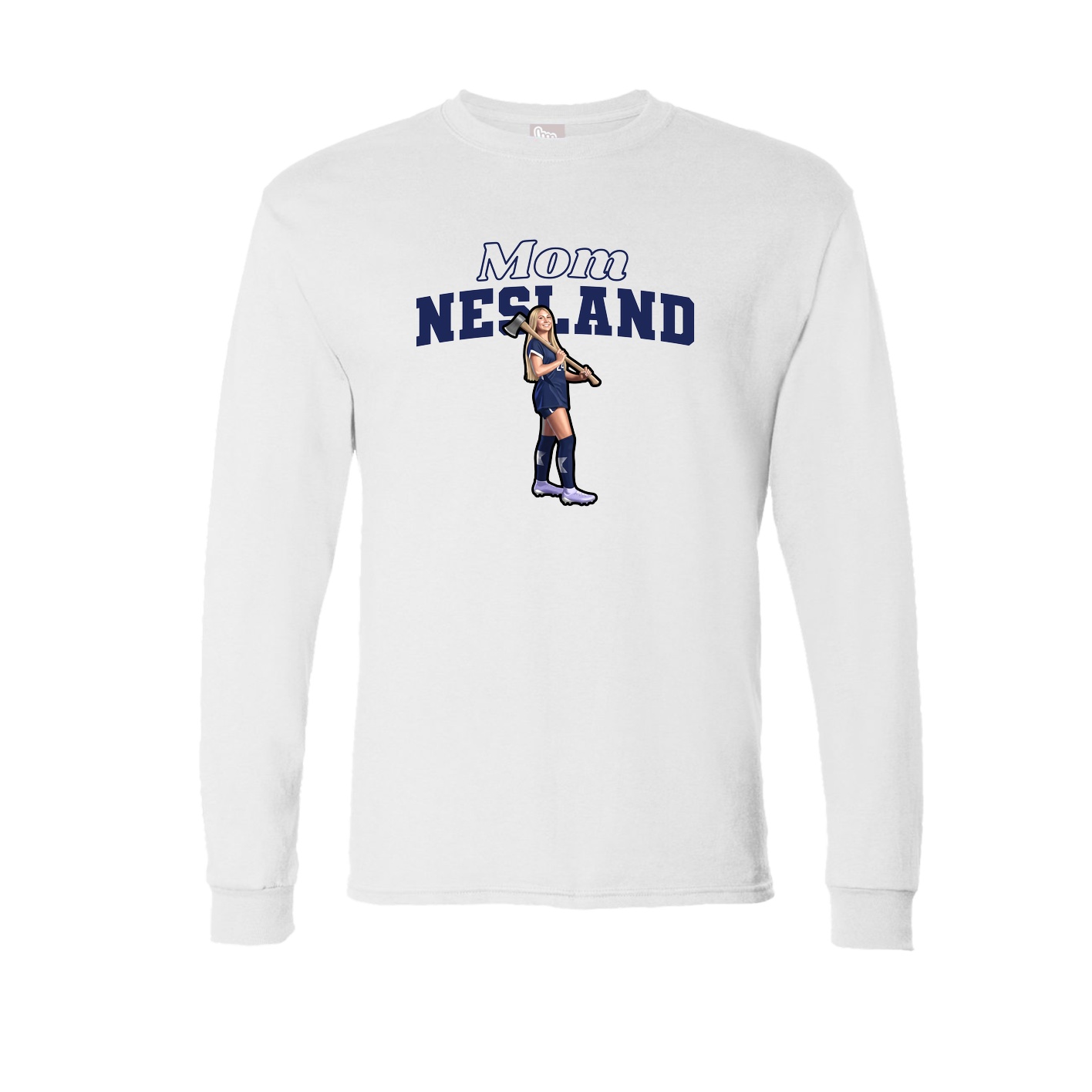 Long Sleeve Tee — Mothers Day Block in White