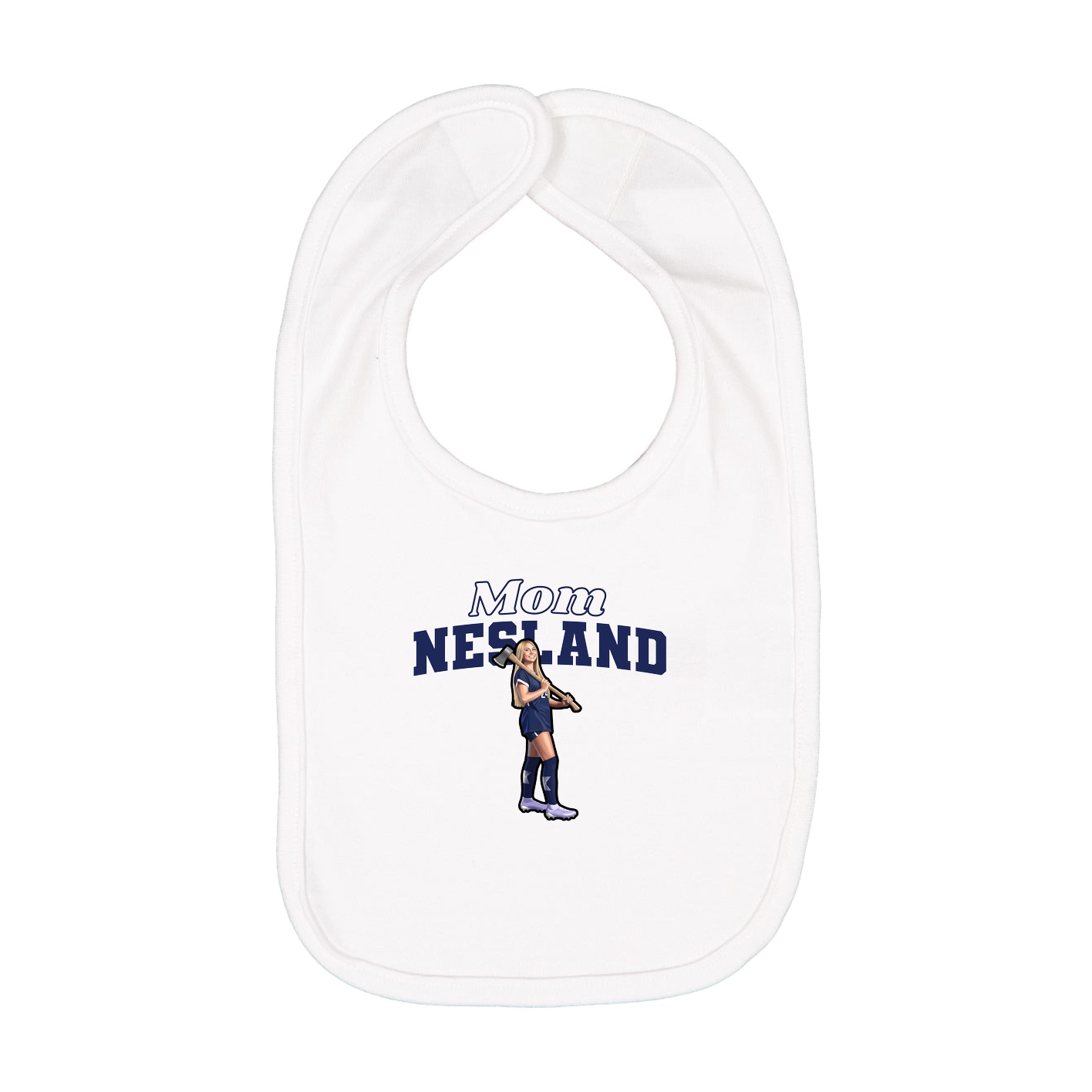 Infant Bib — Mothers Day Block in White