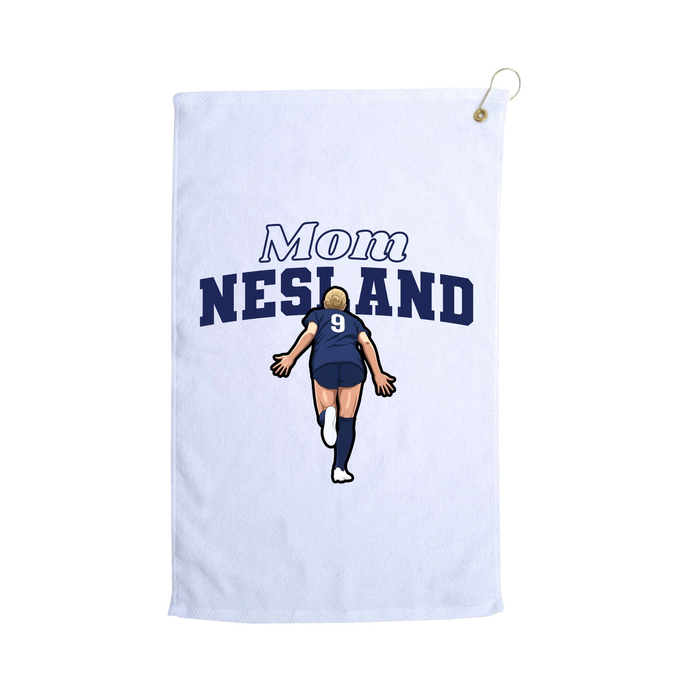 Golf Towel — Mothers Day Block in White