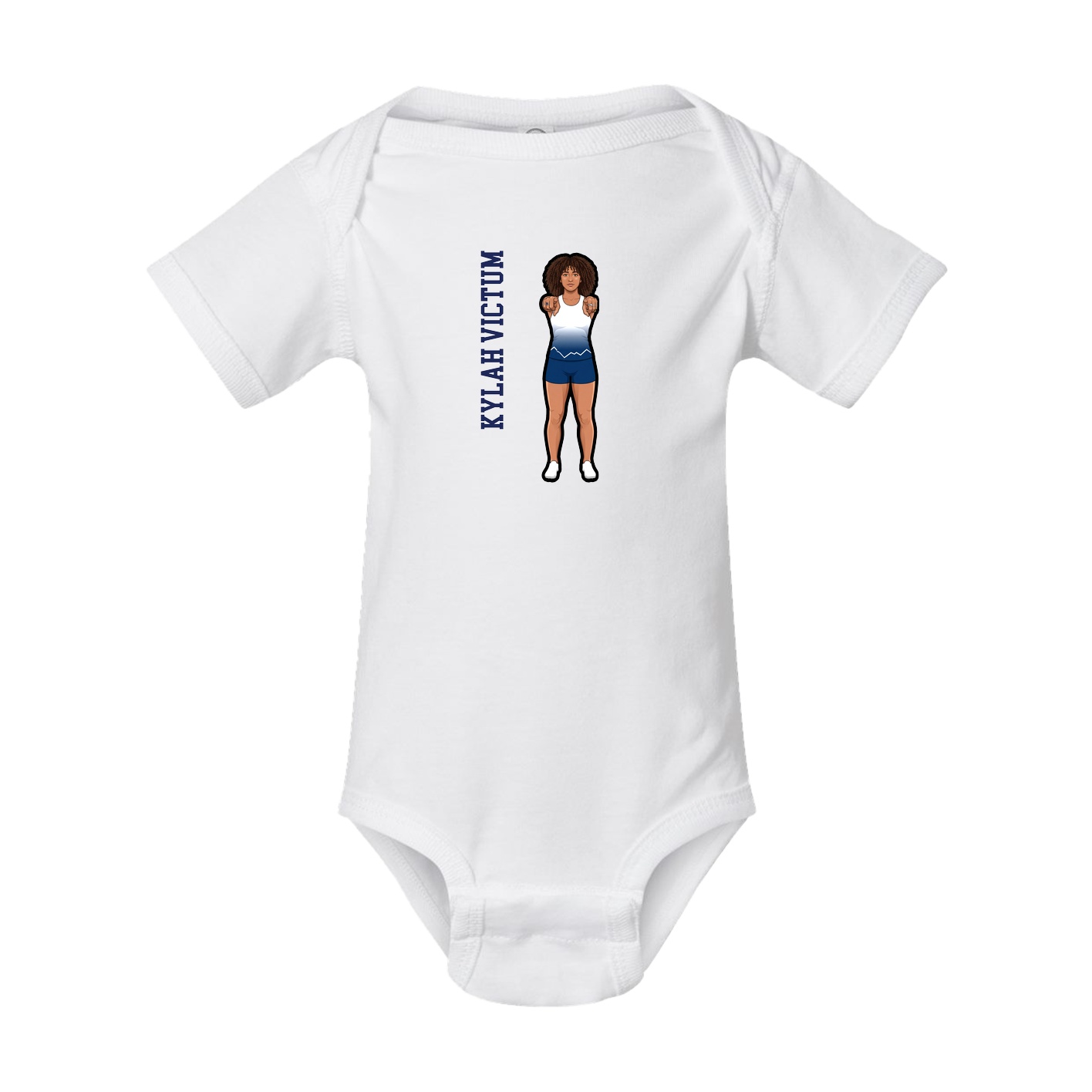 Baby Onesie — Name Vertical in White