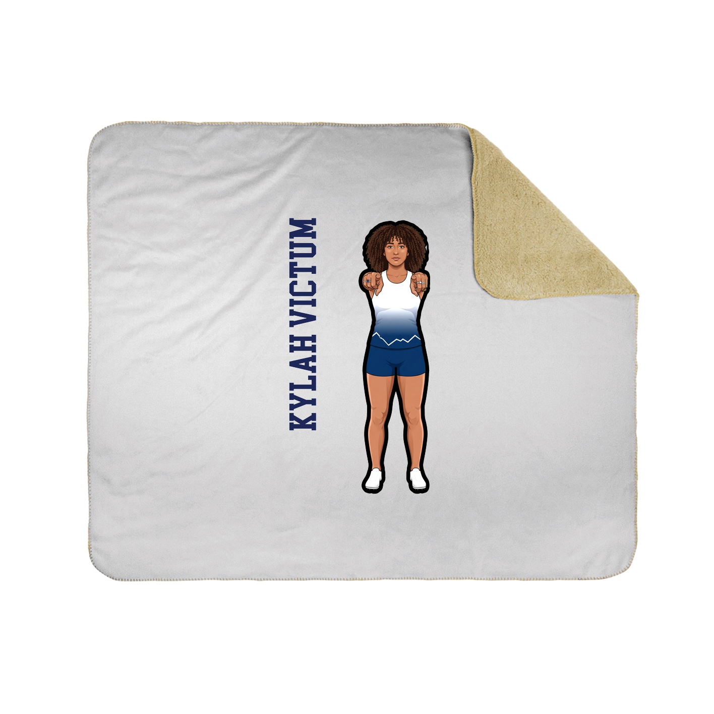 Throw Blanket — Name Vertical in White